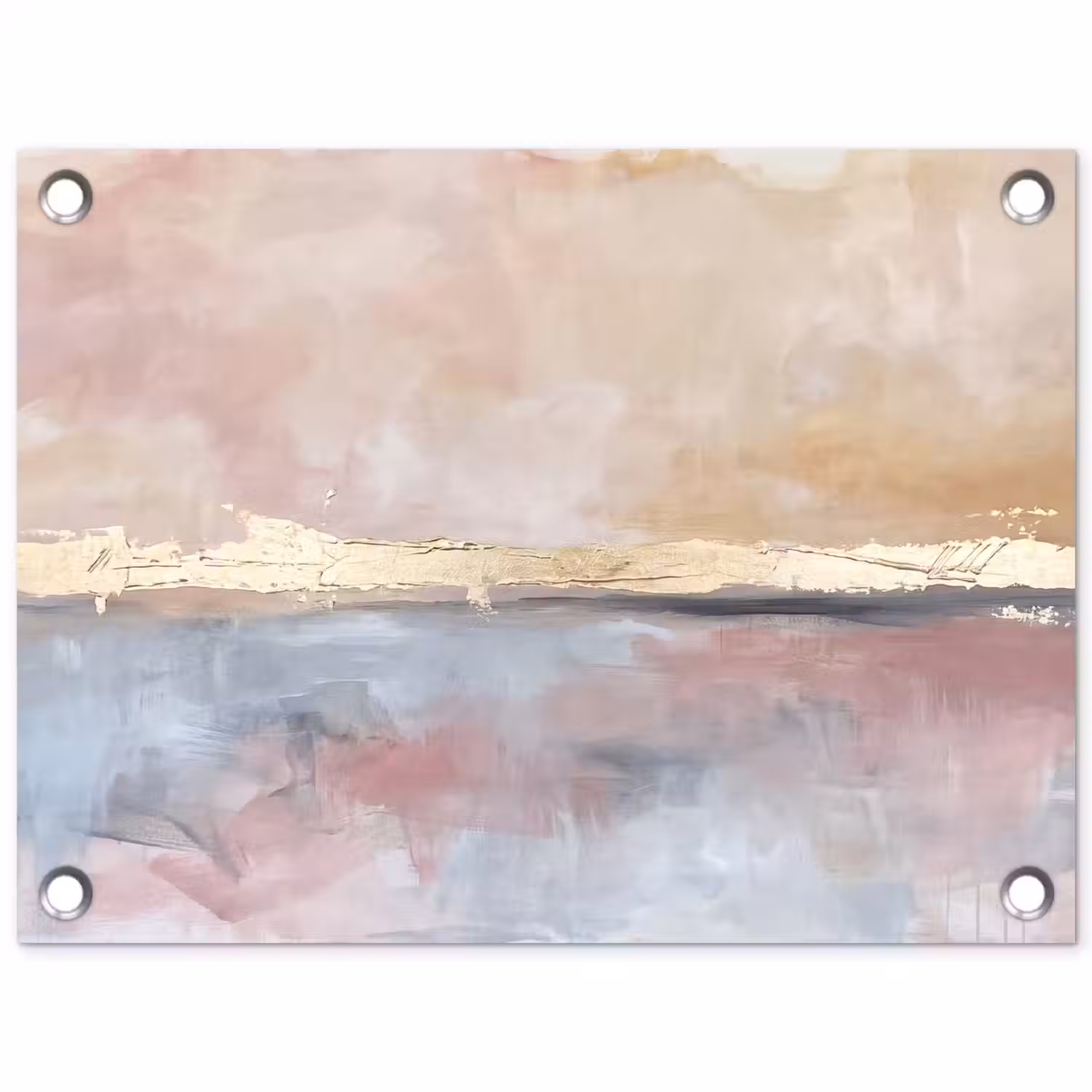 Abstract - Horizontaal - Kunst - Roze - Goud tuinposter los doek klein -3d