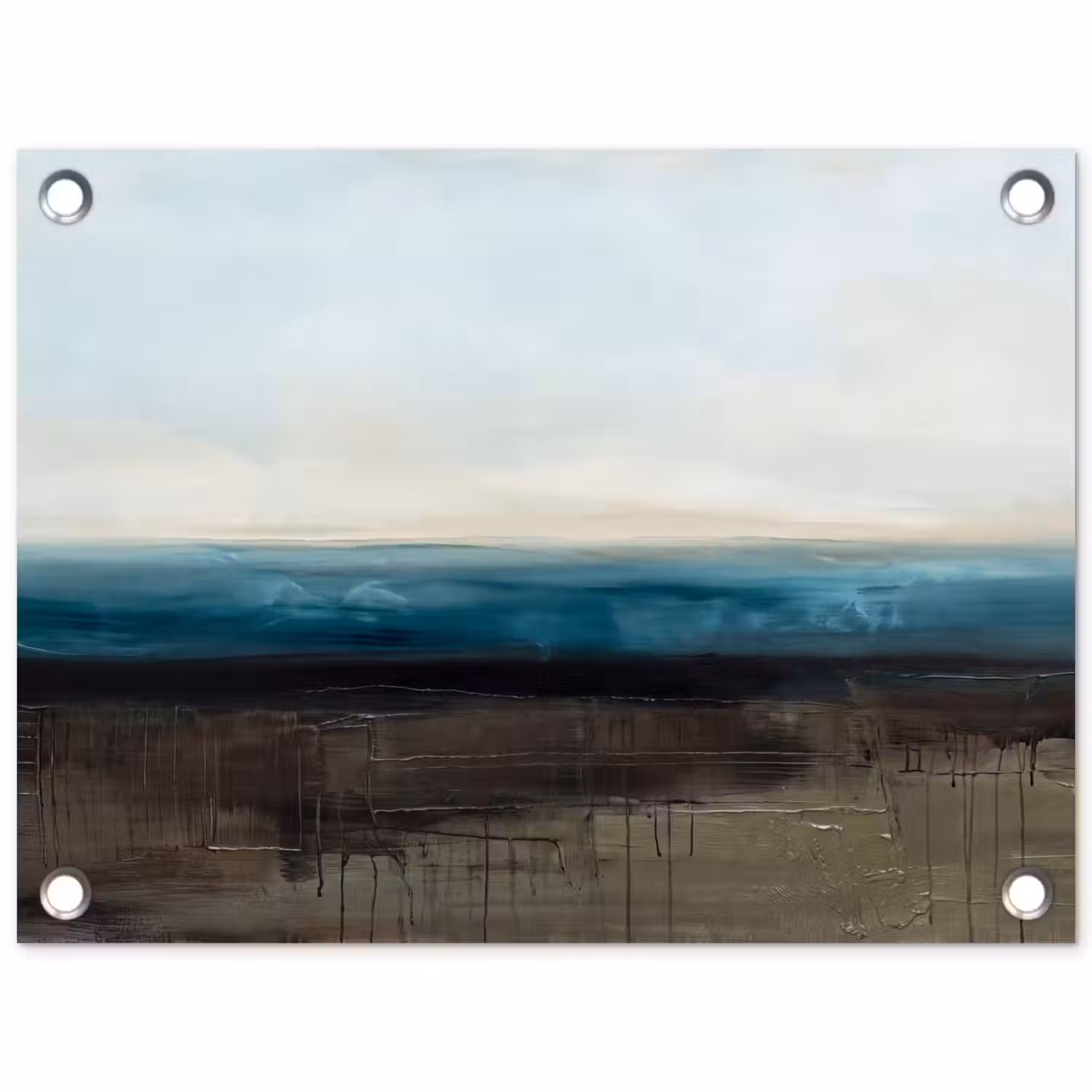 Abstract - Landschap - Horizon - Blauw - Modern tuinposter los doek klein -3d