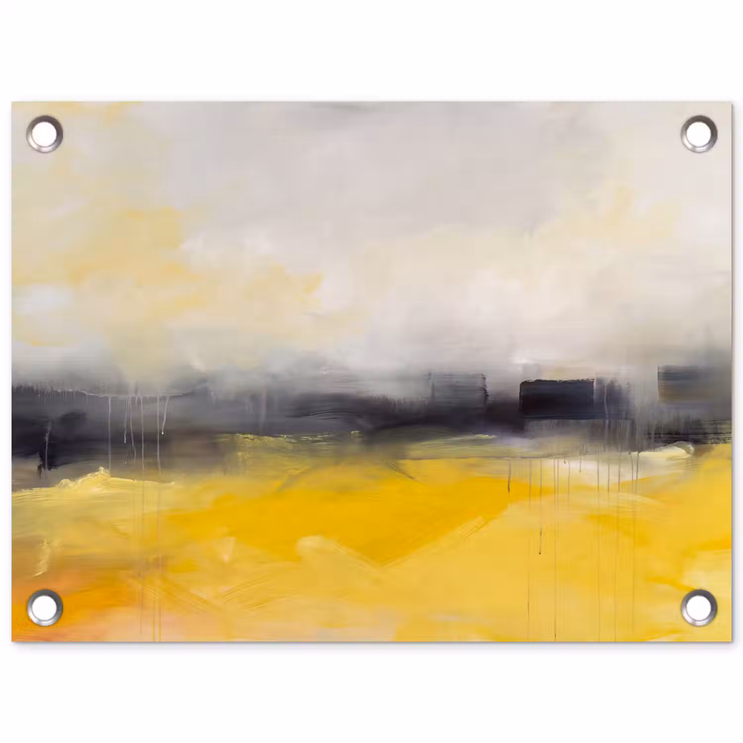 Abstract - Landschap - Modern - Geel tuinposter los doek klein -3d