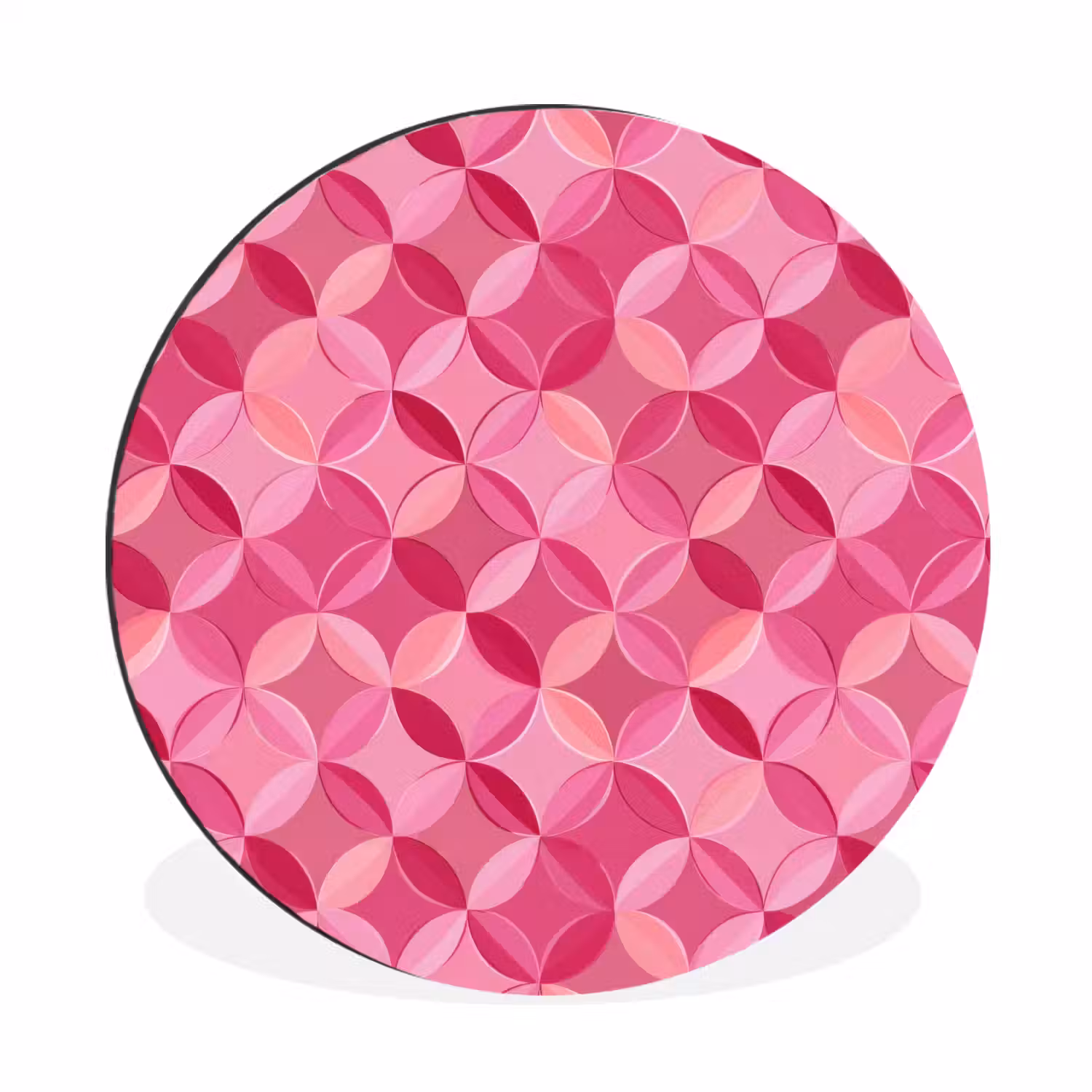 Geometrisch - Mozaïek - Modern - Roze Wandcirkel aluminium klein 190 -3d