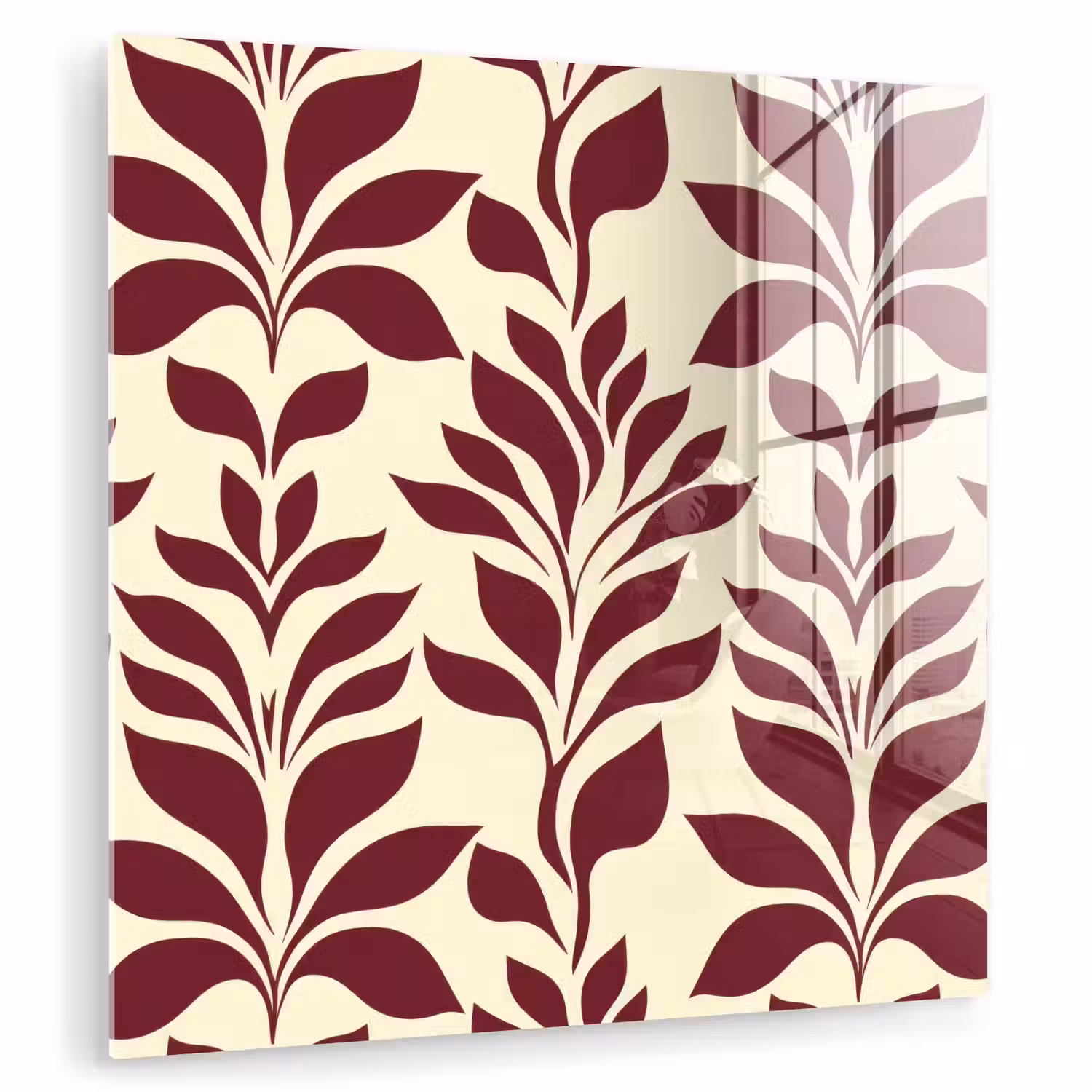 Abstract - Bladeren - Burgundy plexiglas 5mm klein 11 -zzzproduct_nieuw