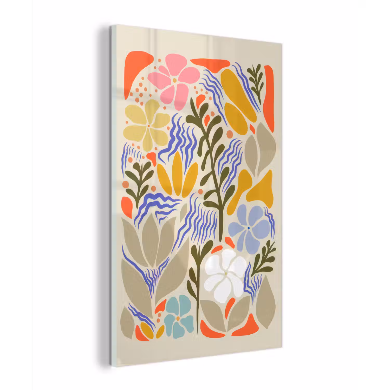 Abstract - Bloemen - Bladeren plexiglas 5mm klein -z3d