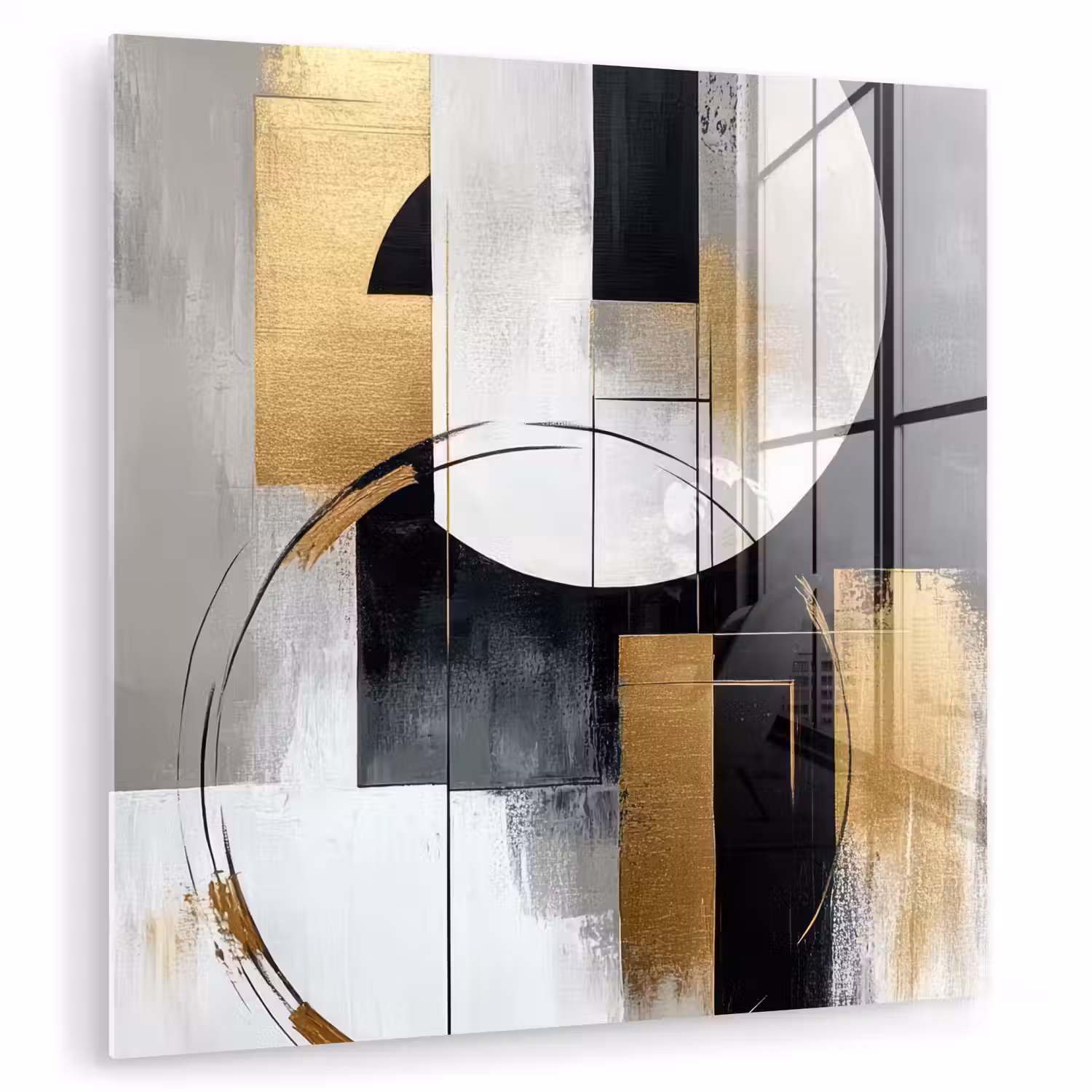 Abstract - Goud - Zilver - Vormen - Aesthetic plexiglas 5mm klein -zzzproduct_nieuw