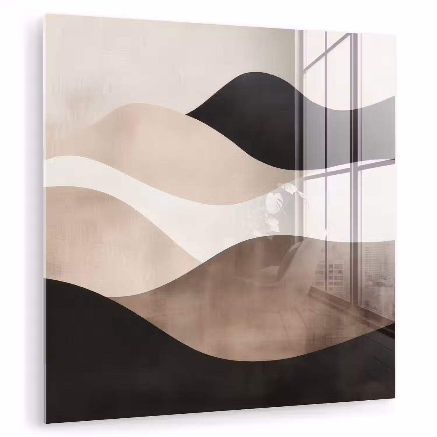 Abstract - Landschap - Golven - Crèmekleur plexiglas 5mm klein -zzzproduct_nieuw