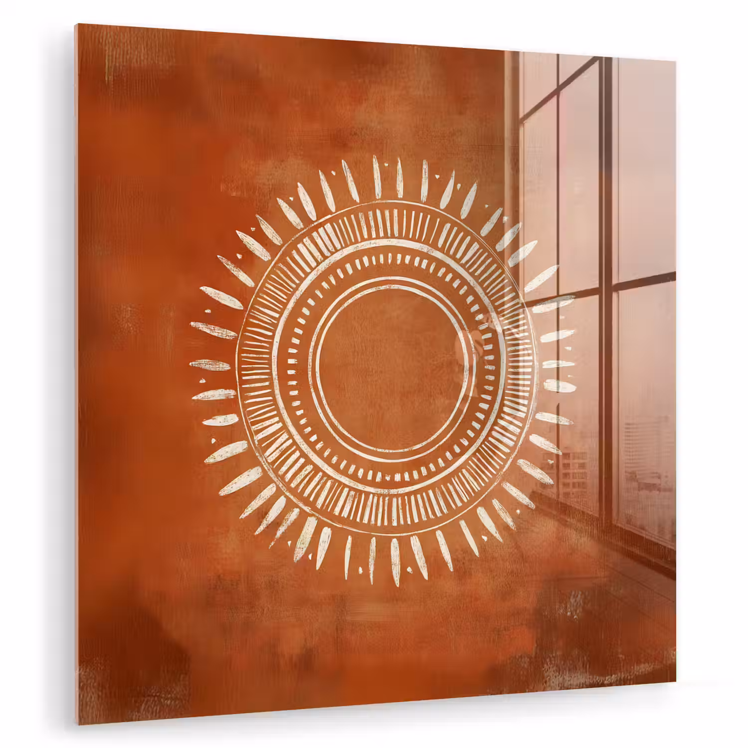 Abstract - Lijnen - Zonnestralen - Roodbruin plexiglas 5mm klein -zzzproduct_nieuw