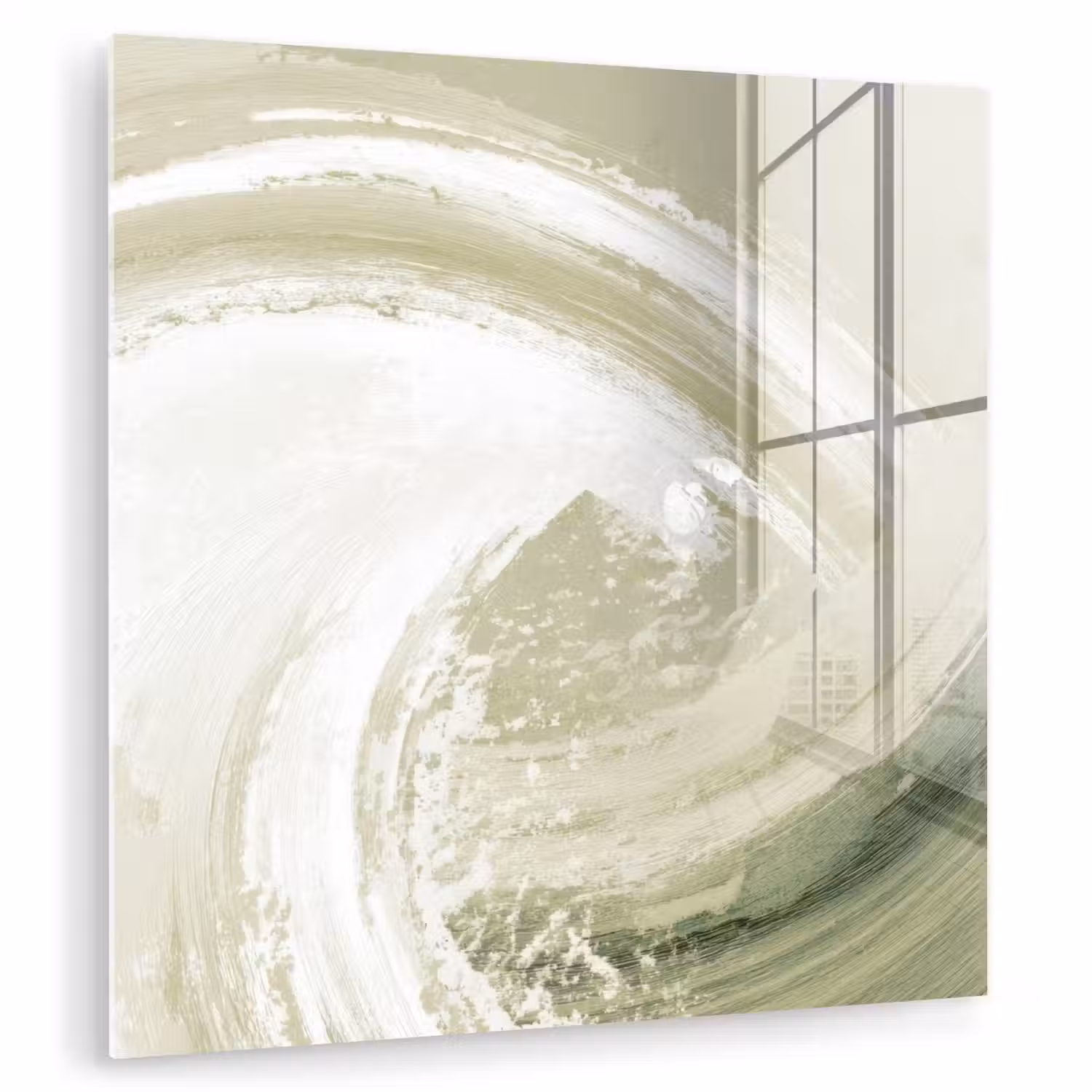 Abstract - Penseelstreken - Golven - Groen plexiglas 5mm klein -zzzproduct_nieuw