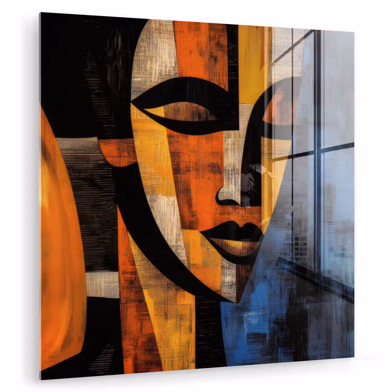Abstract - Portret - Kleurvakken plexiglas 5mm klein -zzzproduct_nieuw
