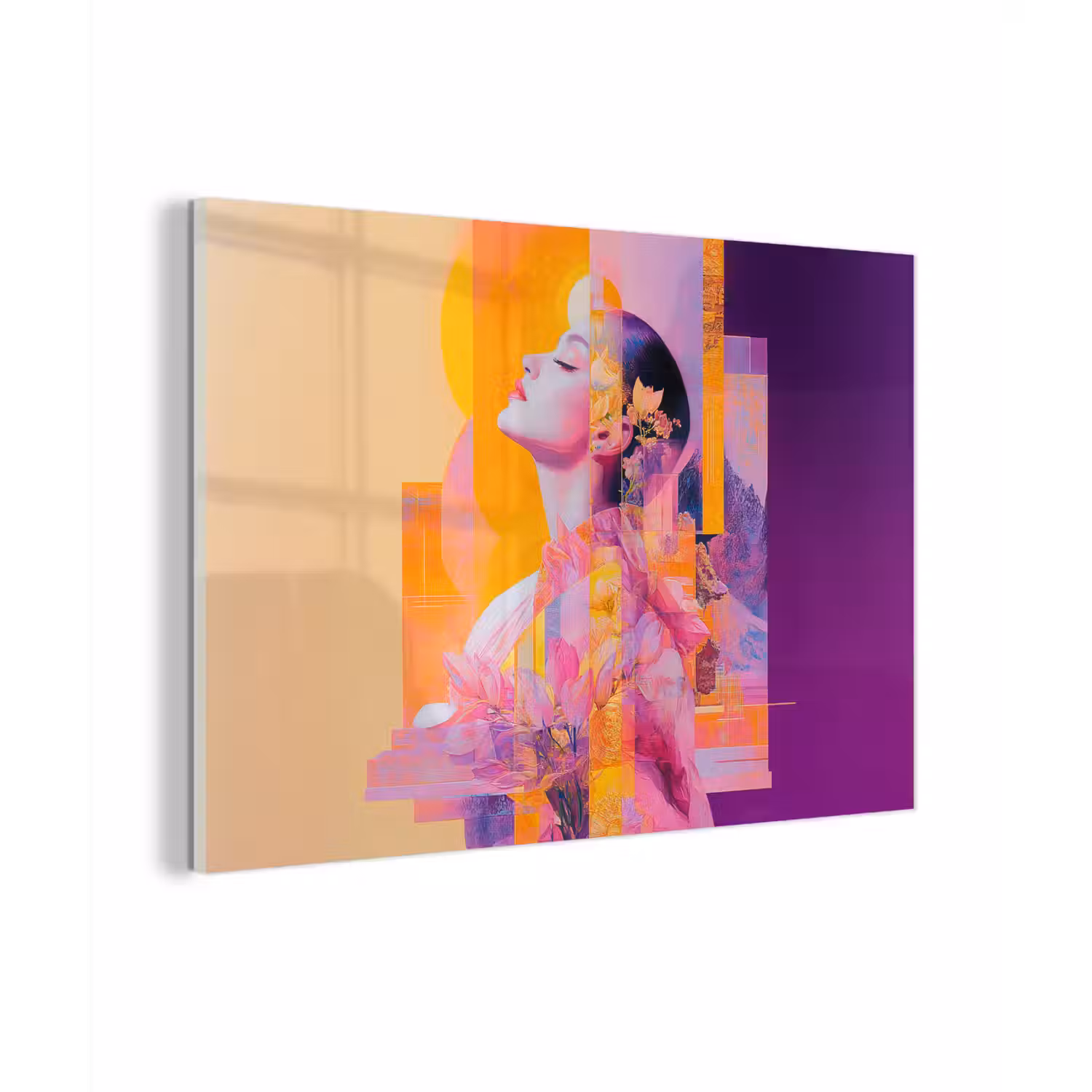 Abstract - Portret - Vrouw - Kleurrijk plexiglas 5mm klein -zzzproduct_nieuw