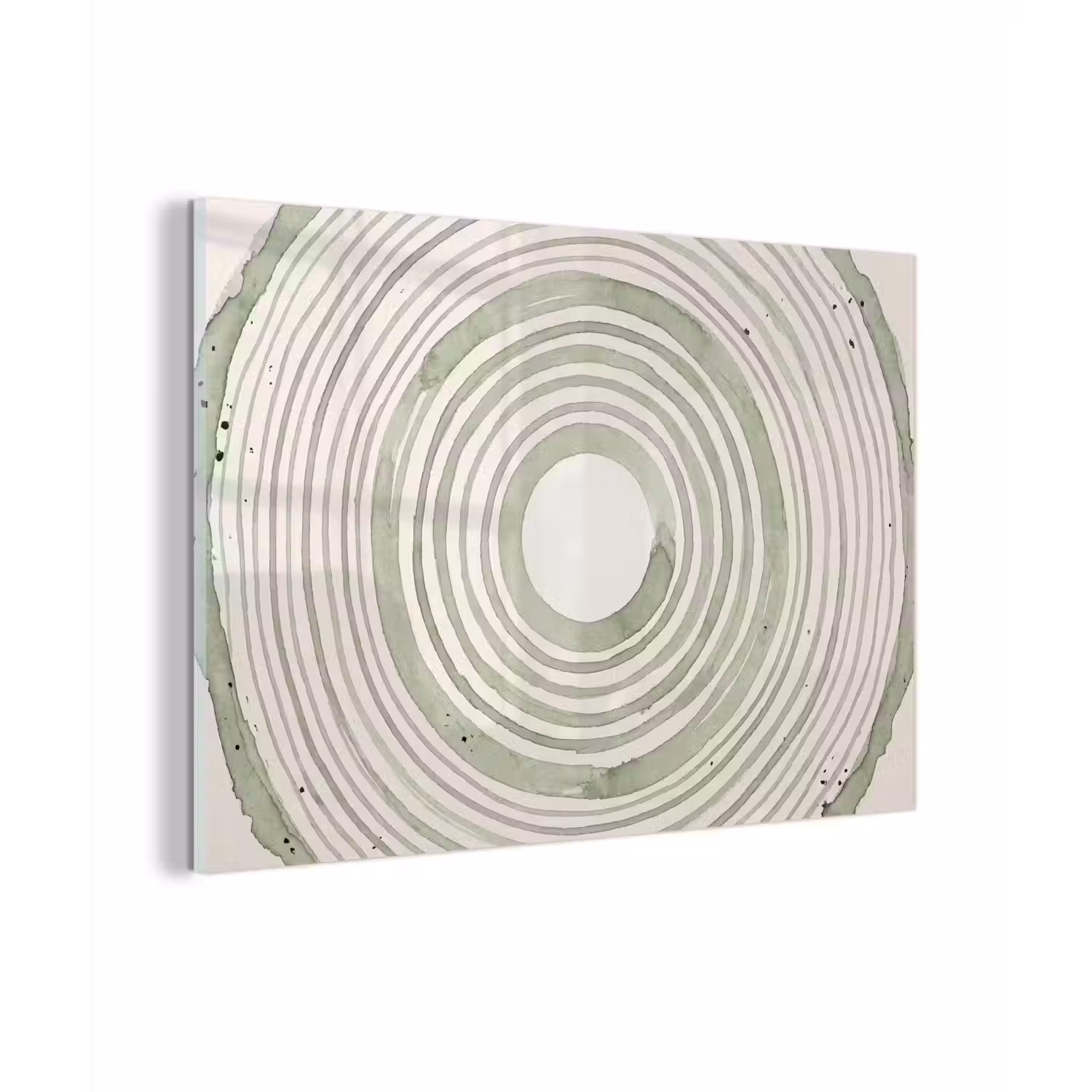 Abstractie - Cirkels - Waterverf - Groen - Modern plexiglas 5mm klein -zzzproduct_nieuw