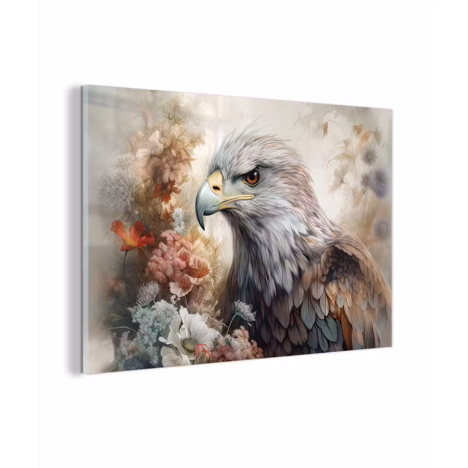 Arend - Adelaar - Vogel - Bloemen - Natuur plexiglas 5mm klein -zzzproduct_nieuw