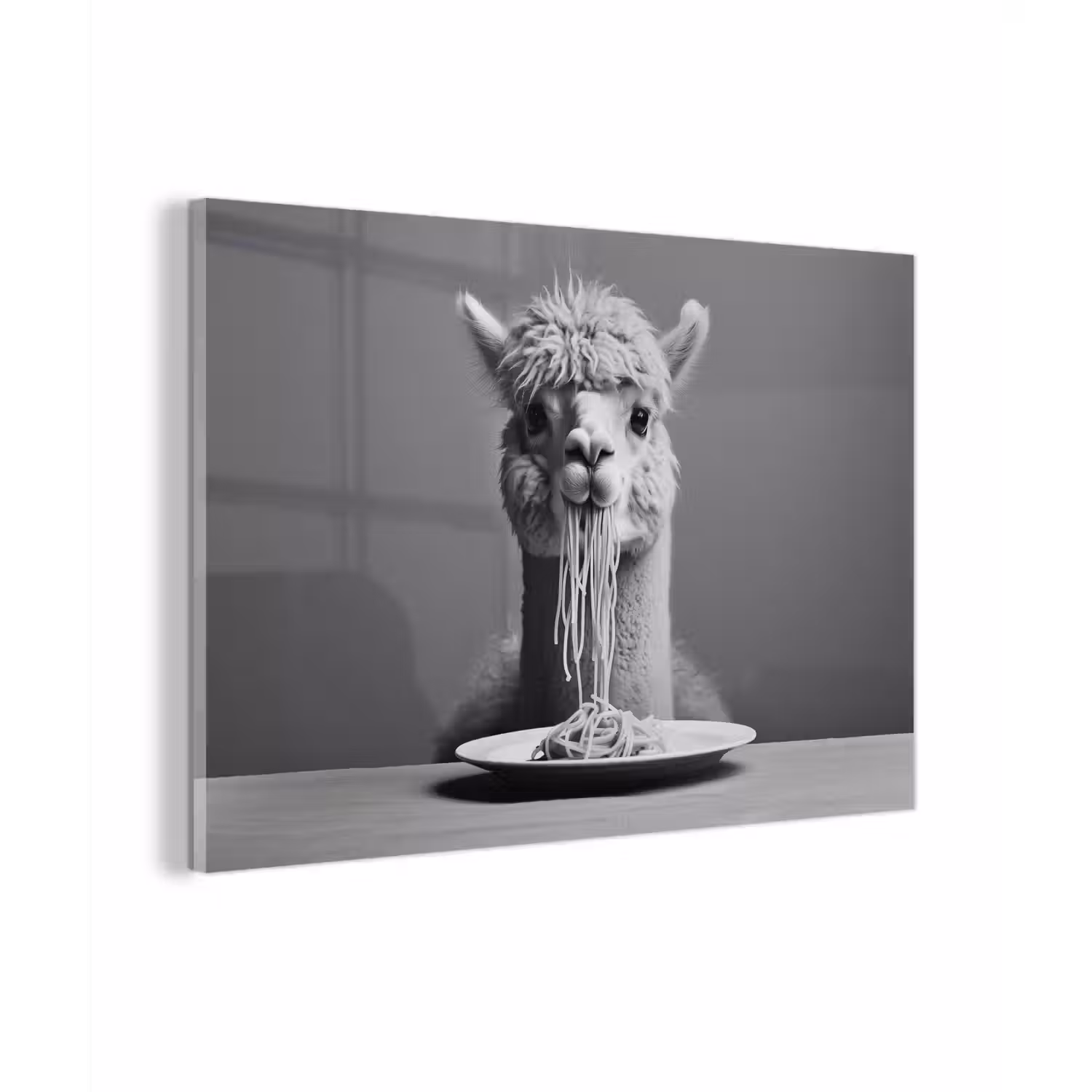 Alpaca - Pasta - Zwart - Wit - Grappig - Dieren plexiglas 5mm klein -zzzproduct_nieuw