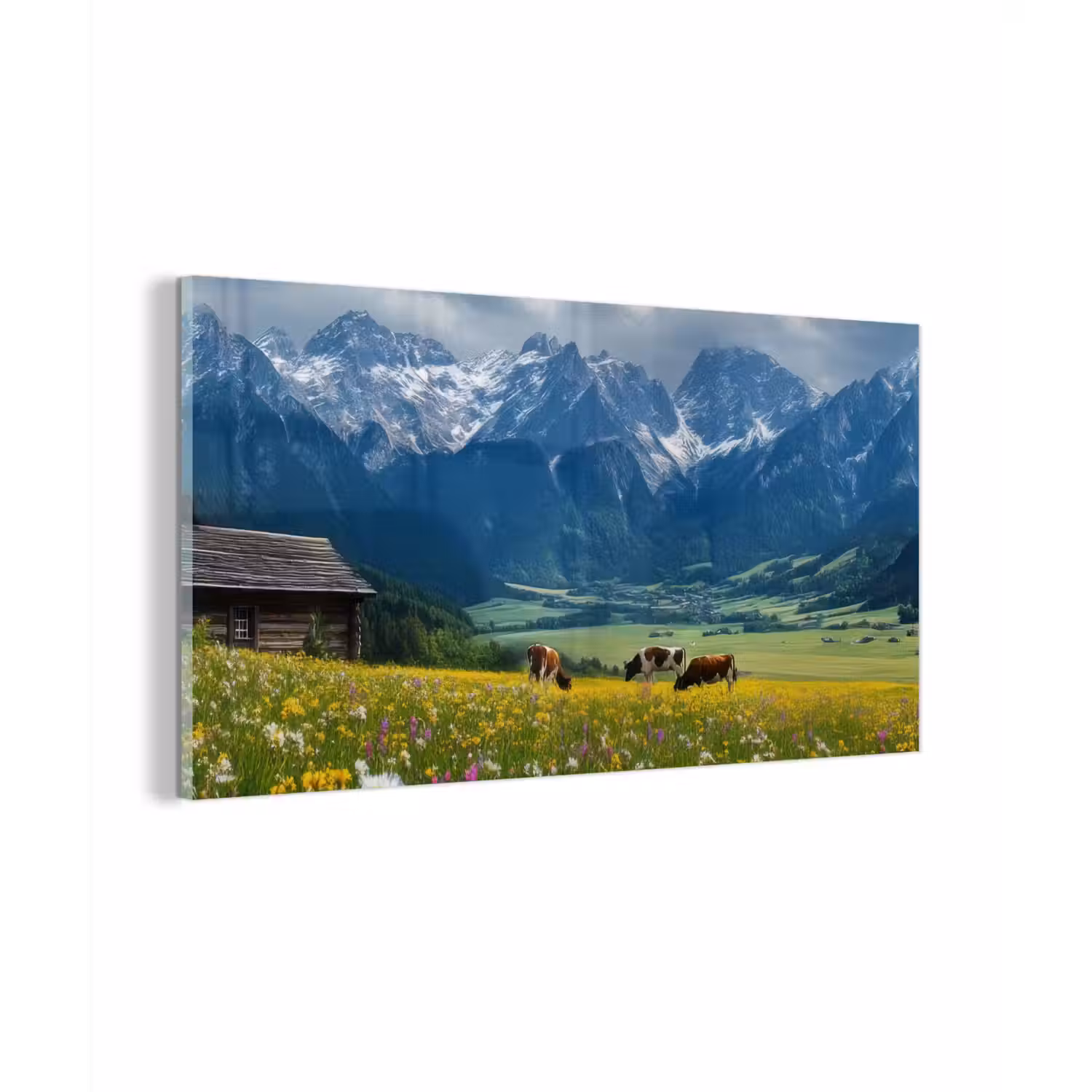 Alpen - Weide - Bergen - Koeien plexiglas 5mm klein -z3d