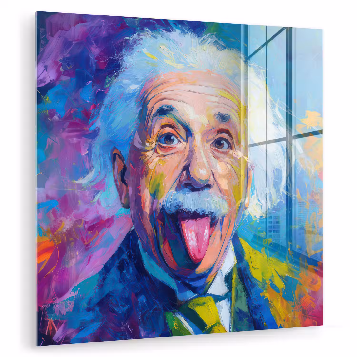 Oude man - Expressief - Kleurrijk plexiglas 5mm klein -zzzproduct_nieuw