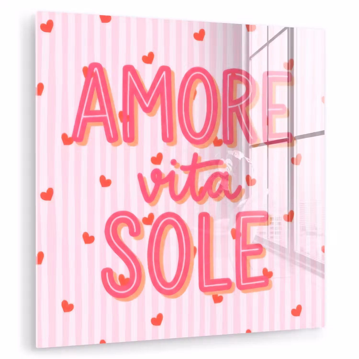 Amore vita sole - Roze - Hartjes plexiglas 5mm klein -zzzproduct_nieuw