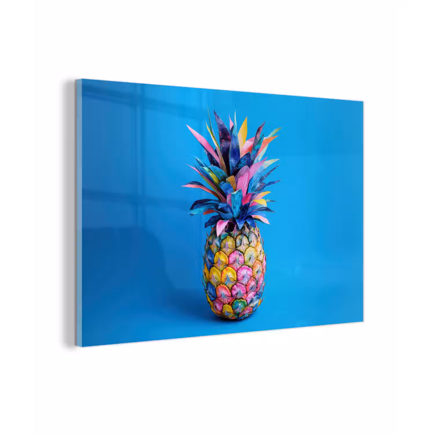 Ananas - Blauw - Tropisch - Vrolijk plexiglas 5mm klein -zzzproduct_nieuw
