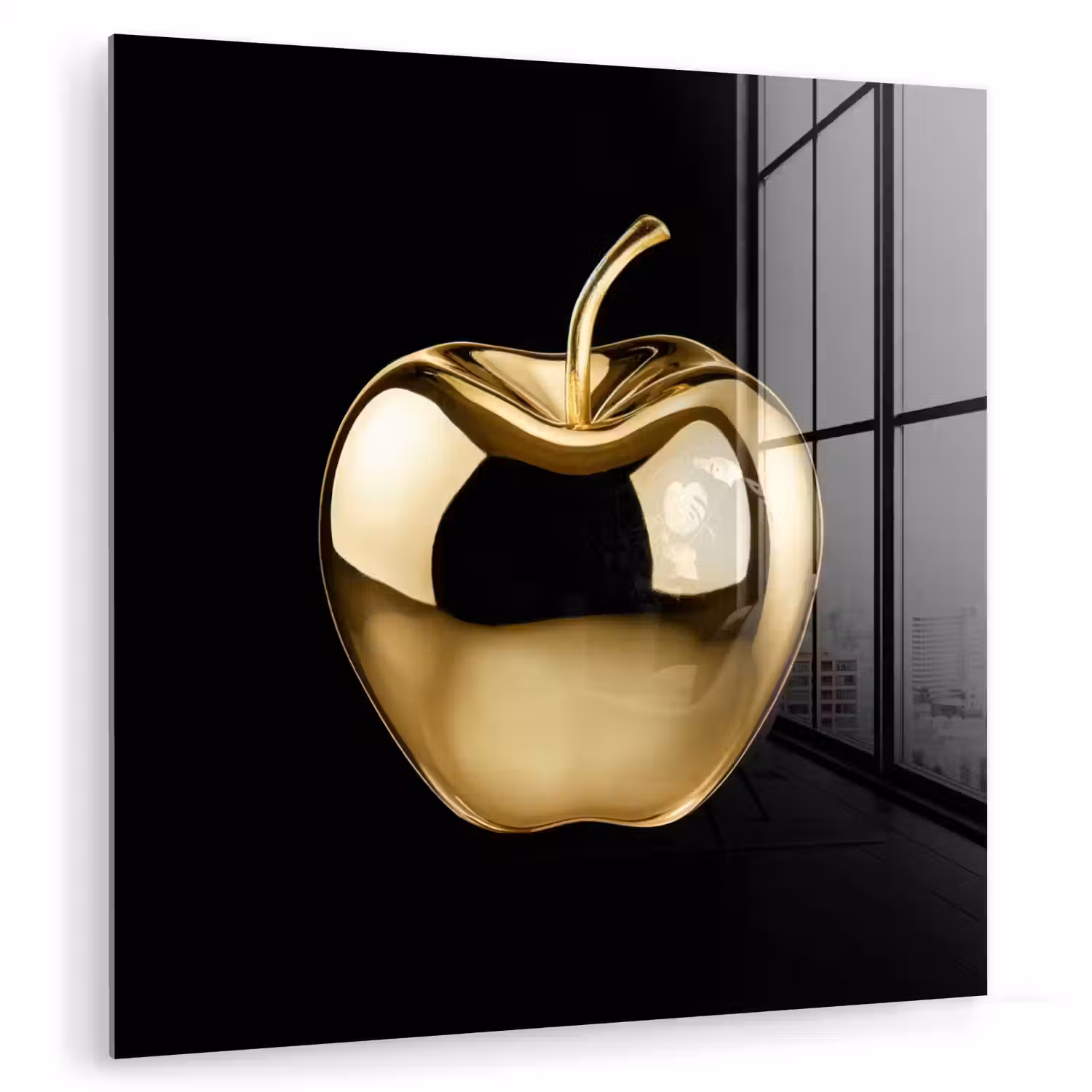 Appel - Goud - Chrome - Zwart plexiglas 5mm klein -zzzproduct_nieuw
