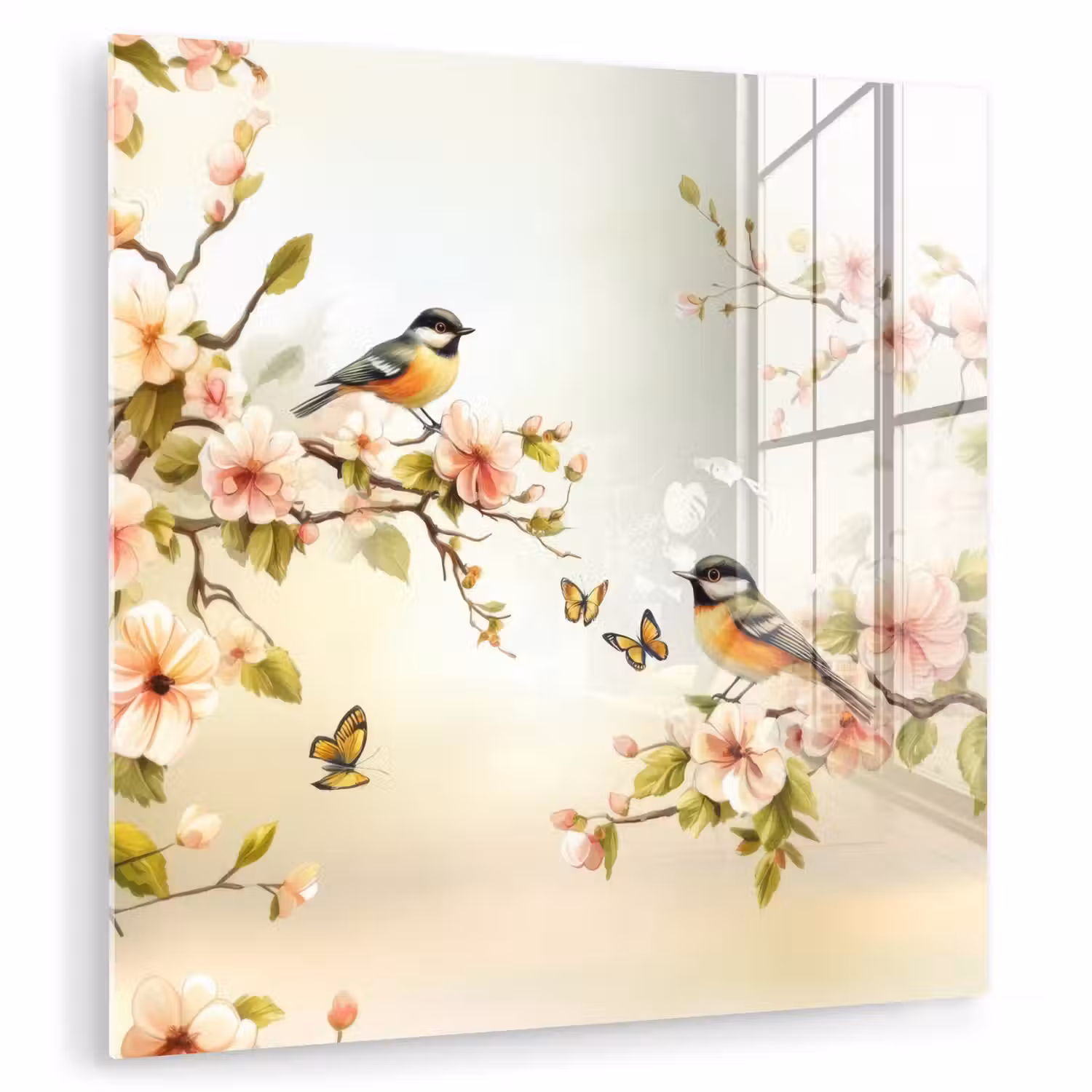 Takken - Bloemen - Vogeltjes - Roze plexiglas 5mm klein -zzzproduct_nieuw