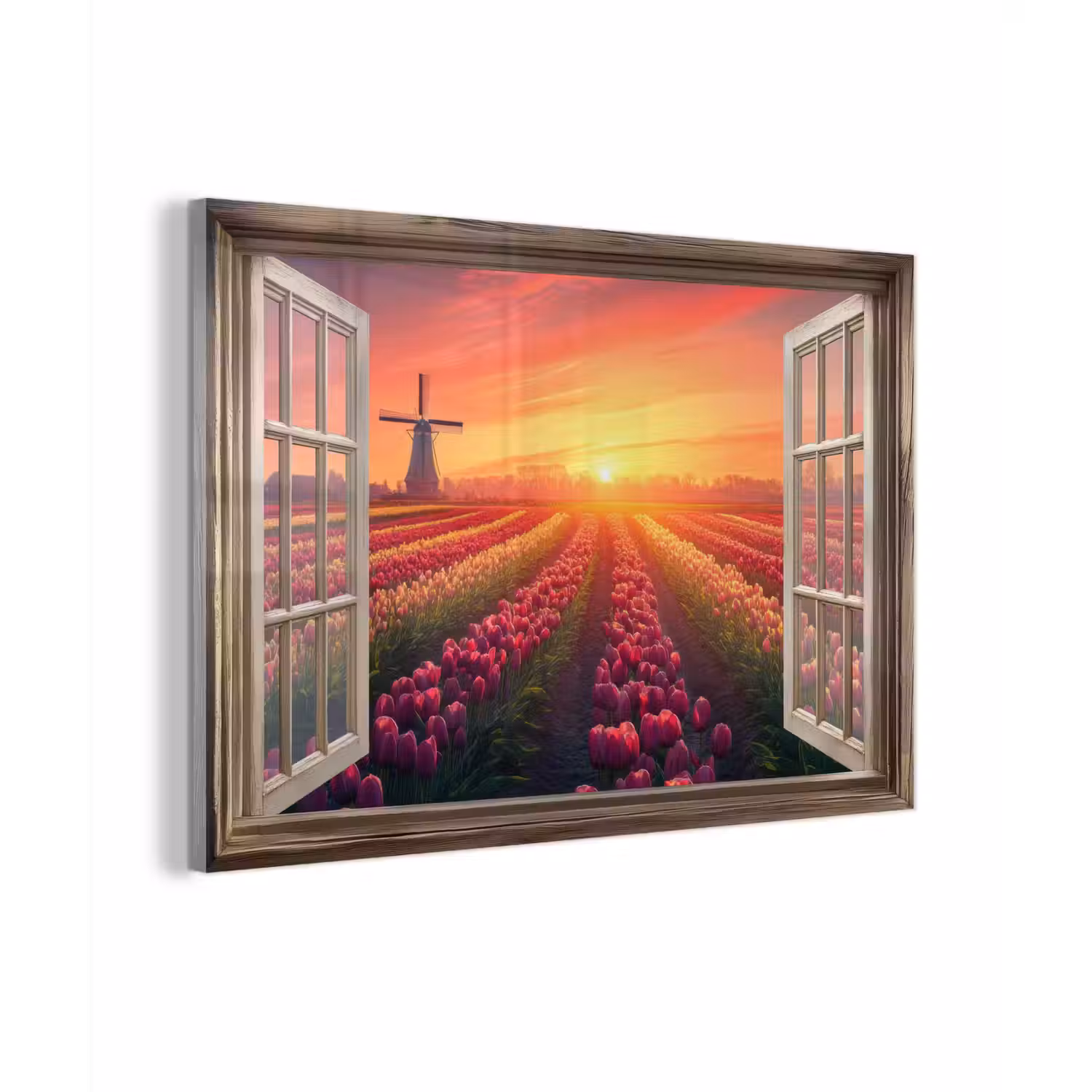 Doorkijk - Tulpen - Zonsondergang - Bloemen - Kleurrijk plexiglas 5mm klein -zzzproduct_nieuw