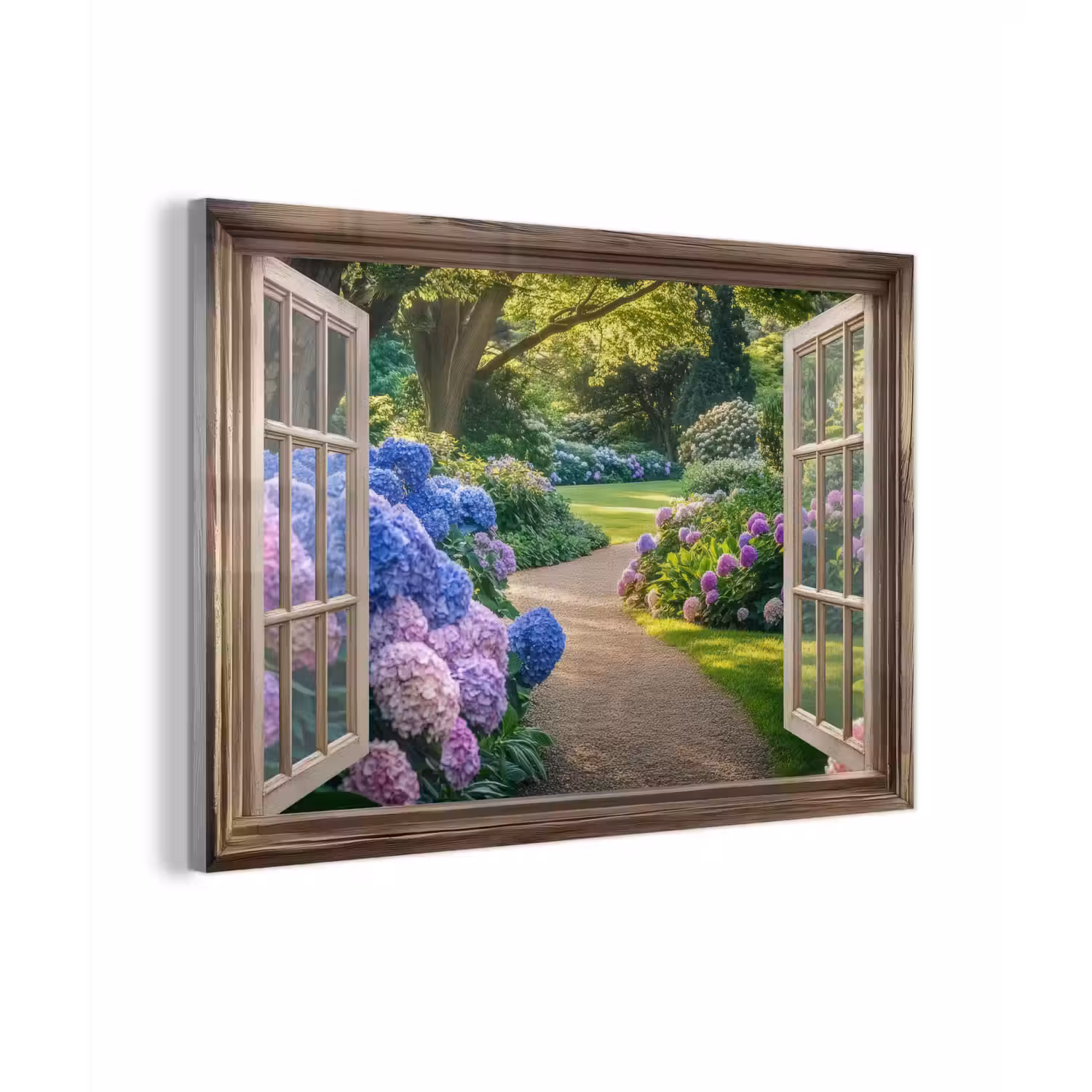 Doorkijk - Tuin - Raam - Hortensia - Bloemen plexiglas 5mm klein -zzzproduct_nieuw