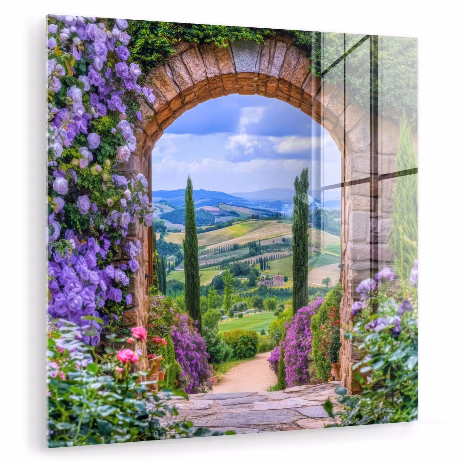 Doorkijk - Toscane - Landschap - Poort plexiglas 5mm klein -zzzproduct_nieuw