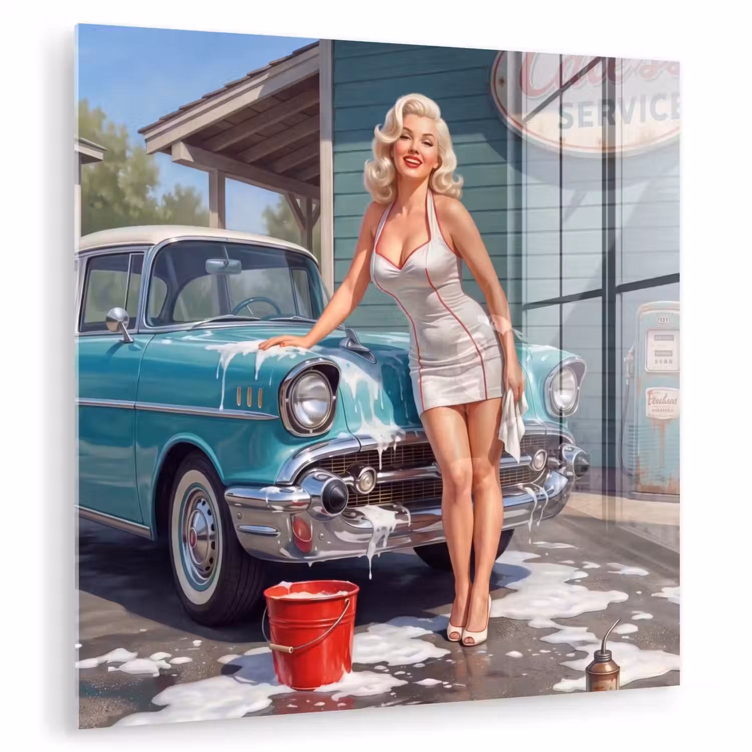 Auto - Vrouw - Groen plexiglas 5mm klein -zzzproduct_nieuw