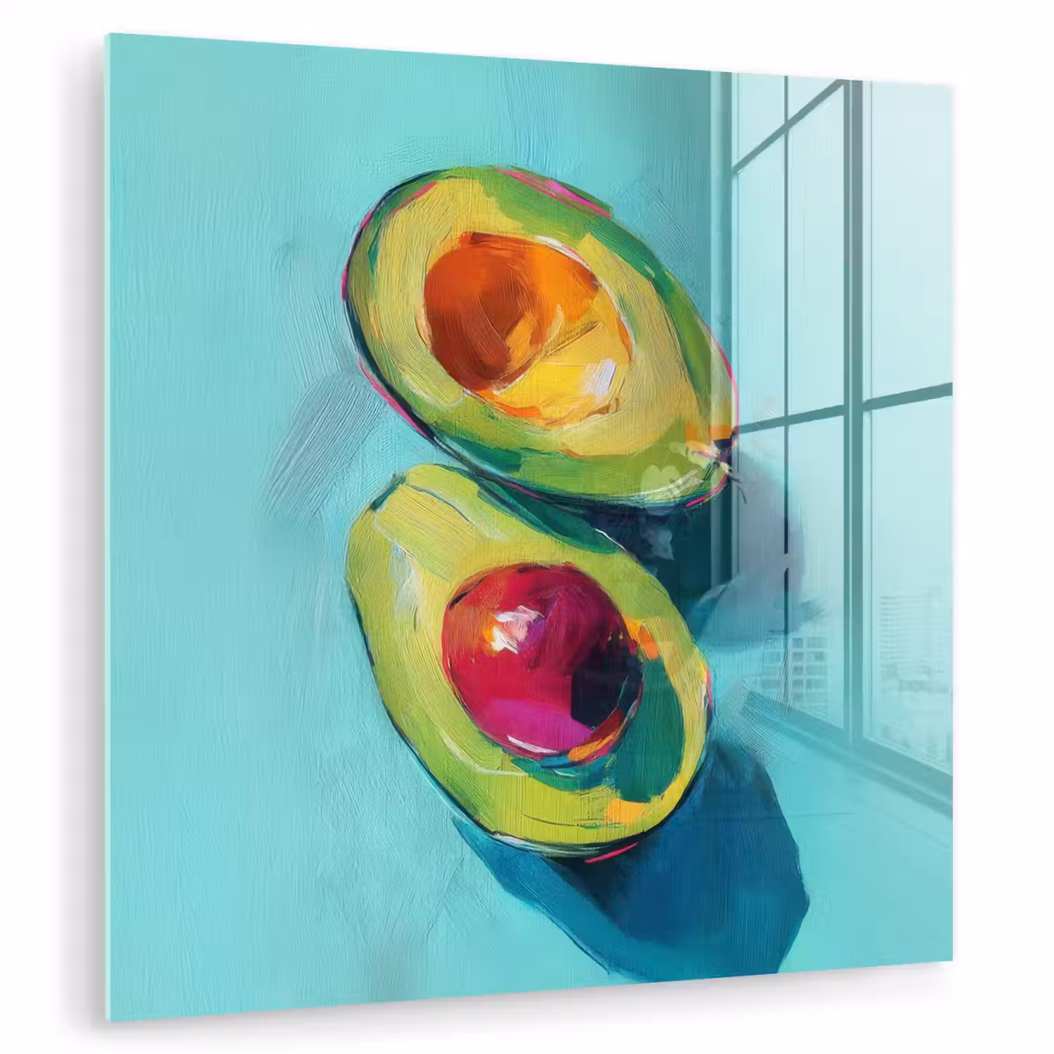 Avocado - Groen - Pit - Schaduw plexiglas 5mm klein -zzzproduct_nieuw