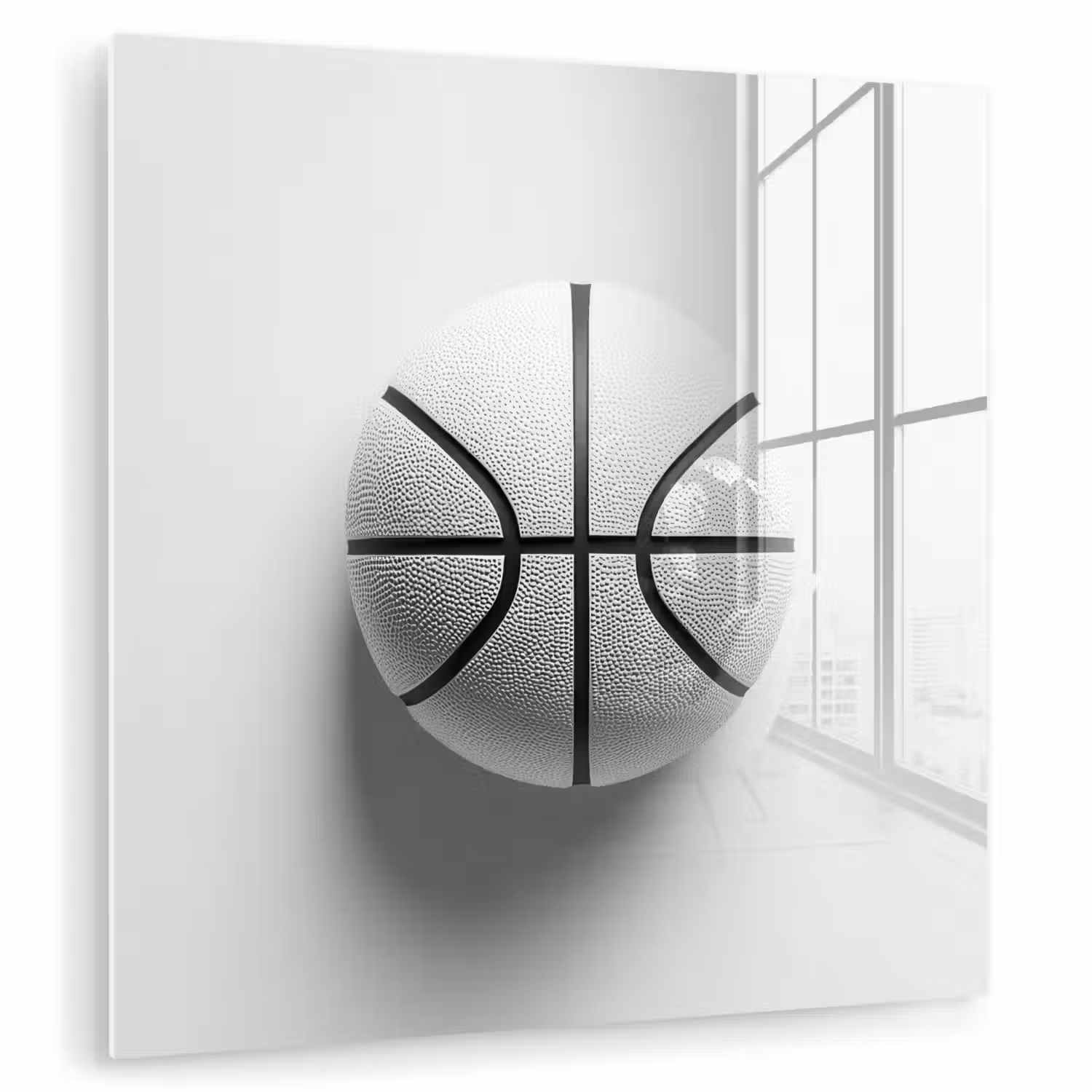 Basketbal - Wit - Schaduw - Lijnen plexiglas 5mm klein -zzzproduct_nieuw