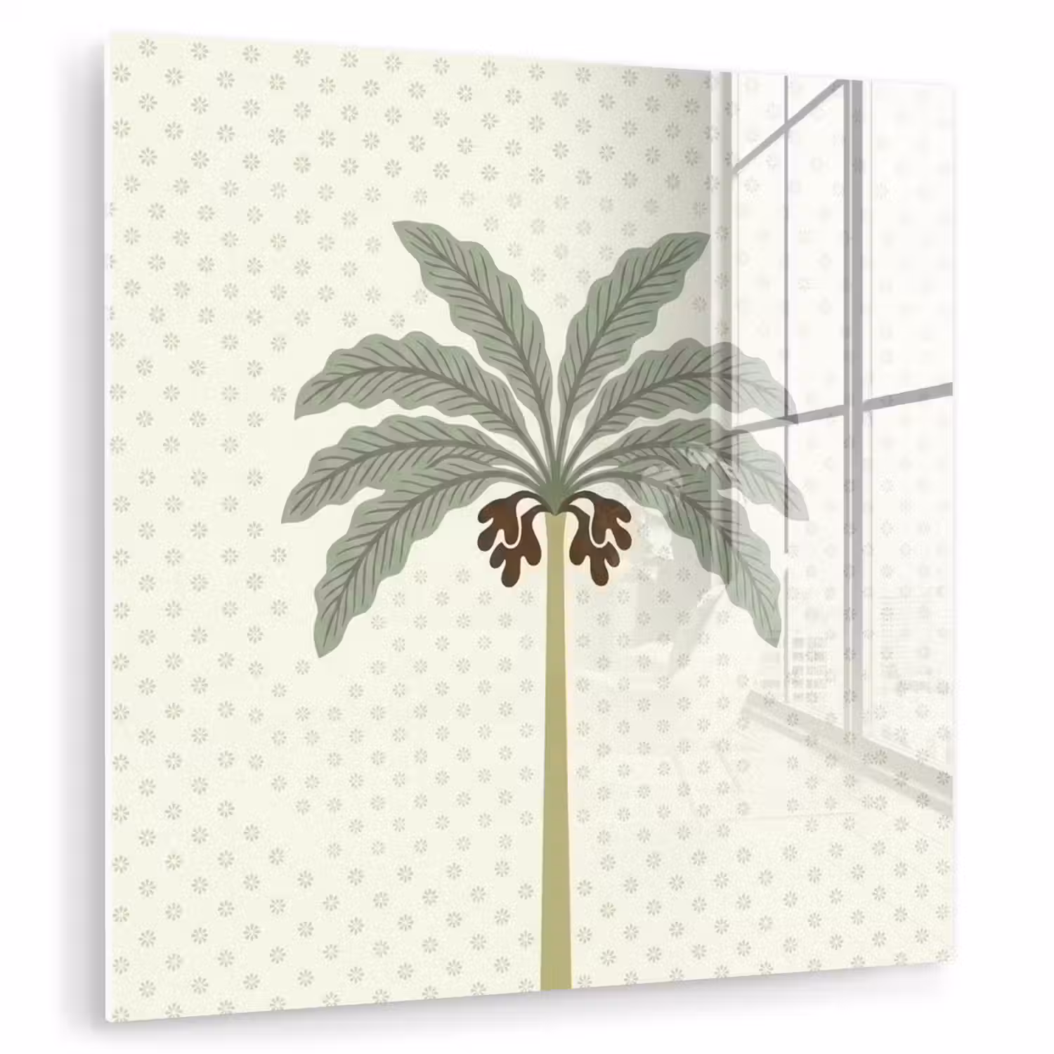 Boom - Bladeren - Groen - Decoratief - Beige plexiglas 5mm klein -zzzproduct_nieuw