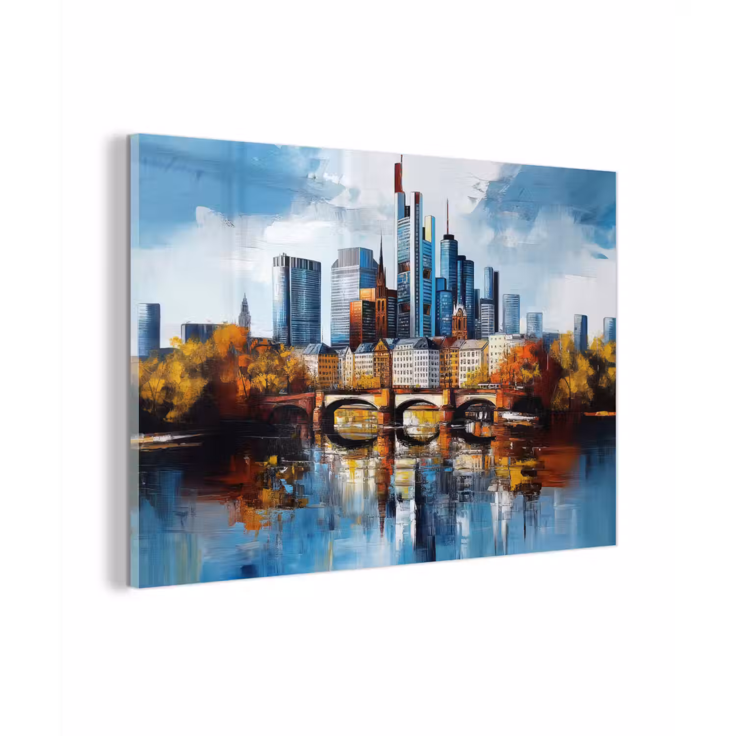 Bomen Frankfurt- Stad - Skyline - Brug plexiglas 5mm klein -zzzproduct_nieuw