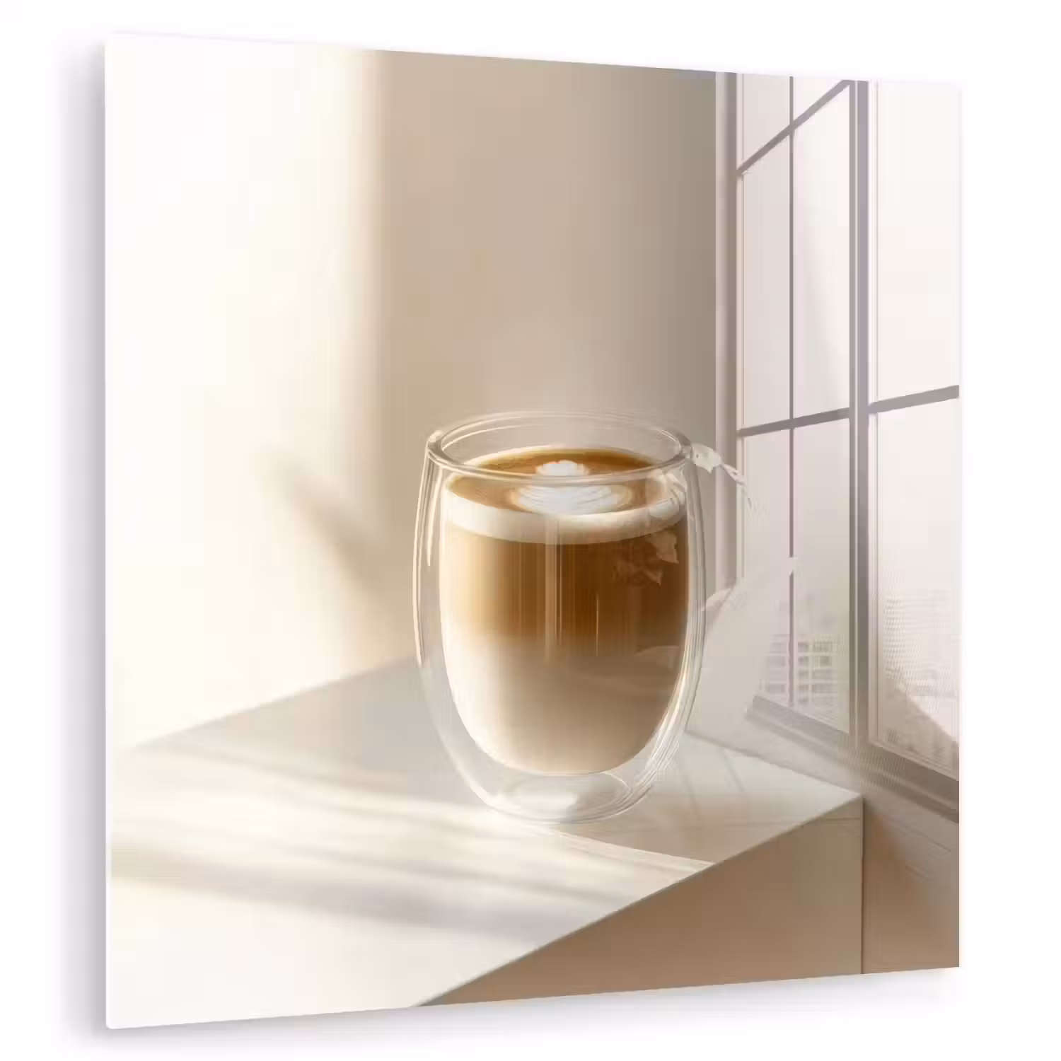 Mok - Latte - Minimalistisch - Schaduw plexiglas 5mm klein -zzzproduct_nieuw
