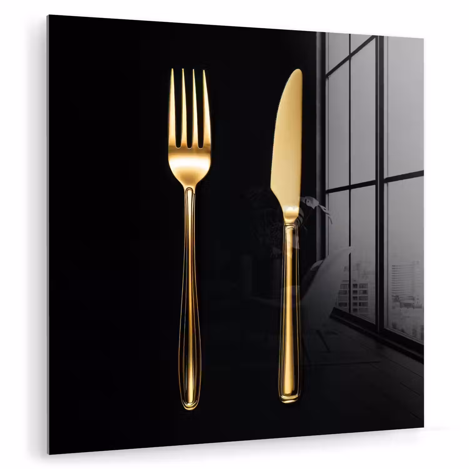 Bestek - Goud - Mes - Vork plexiglas 5mm klein -zzzproduct_nieuw