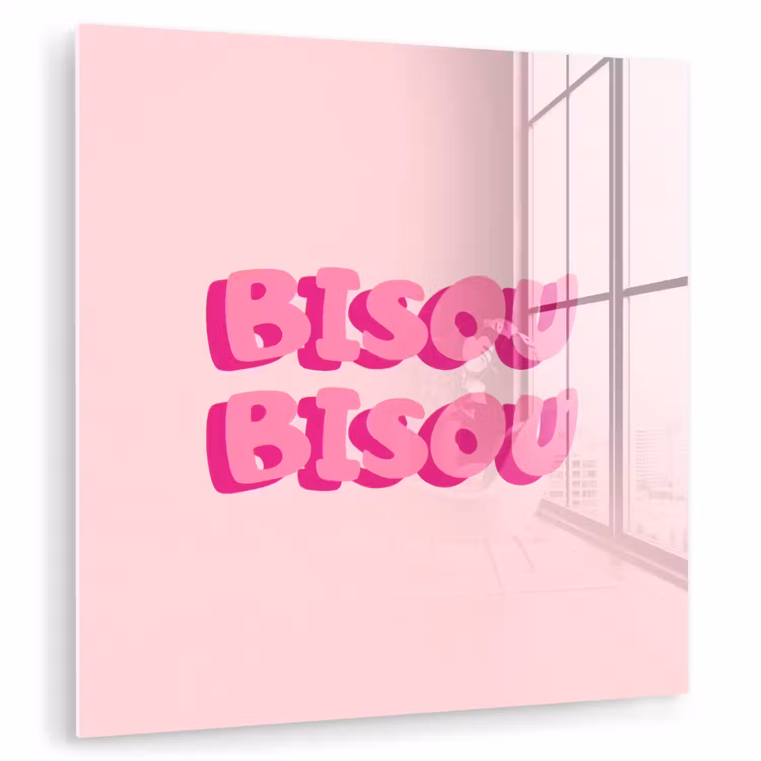 Bisou - Roze - Dikke letters plexiglas 5mm klein -zzzproduct_nieuw