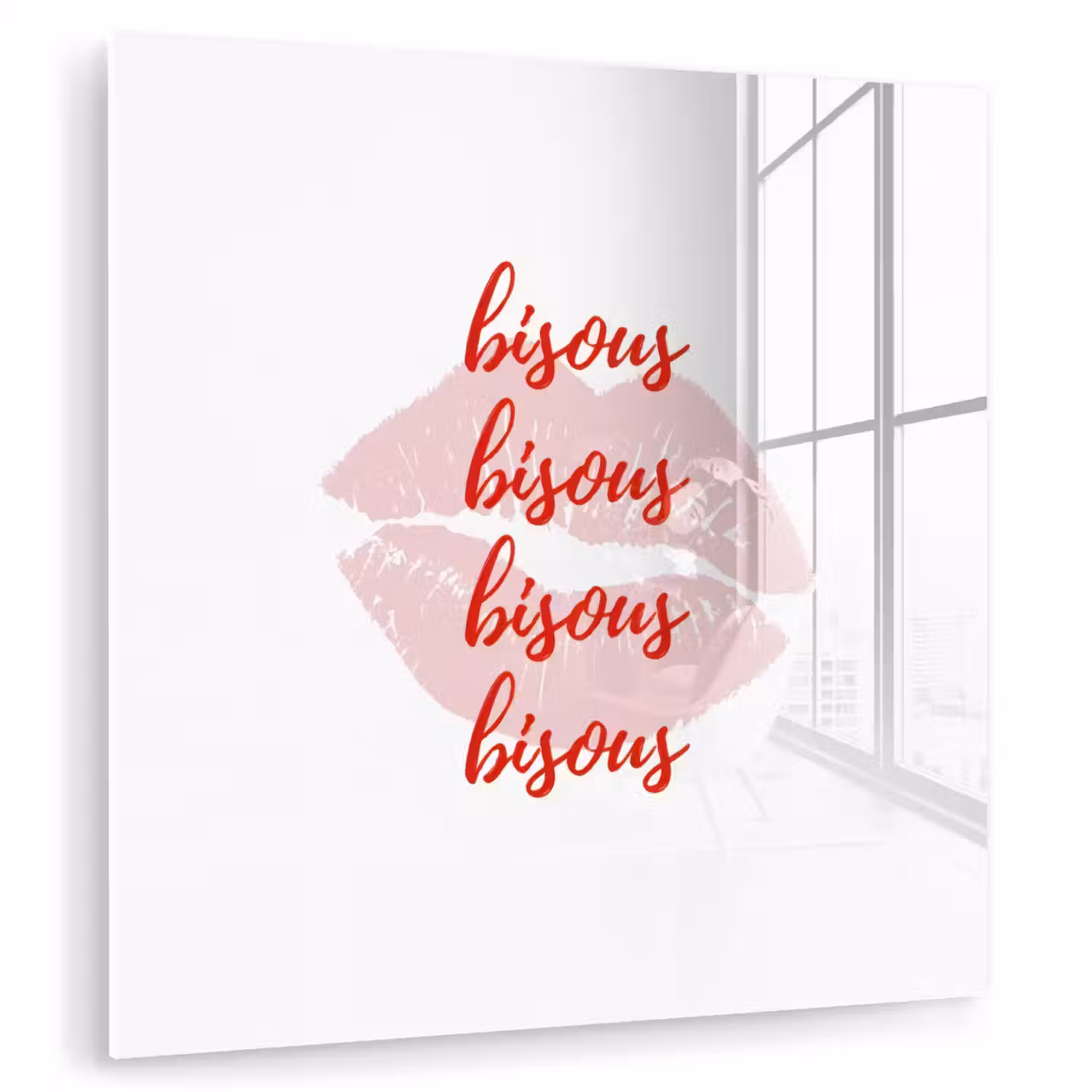 Bisous - Lip - Wit - Rood plexiglas 5mm klein -zzzproduct_nieuw
