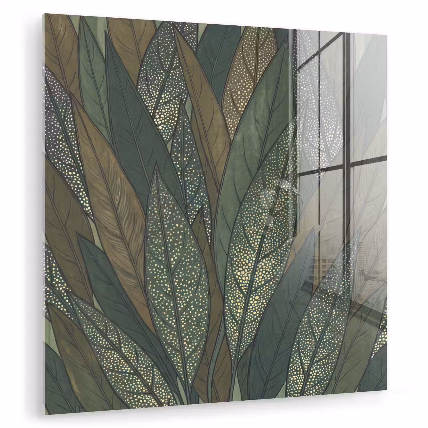 Bladeren - Patroon - Gestippeld - Natuur - Groen plexiglas 5mm klein -zzzproduct_nieuw