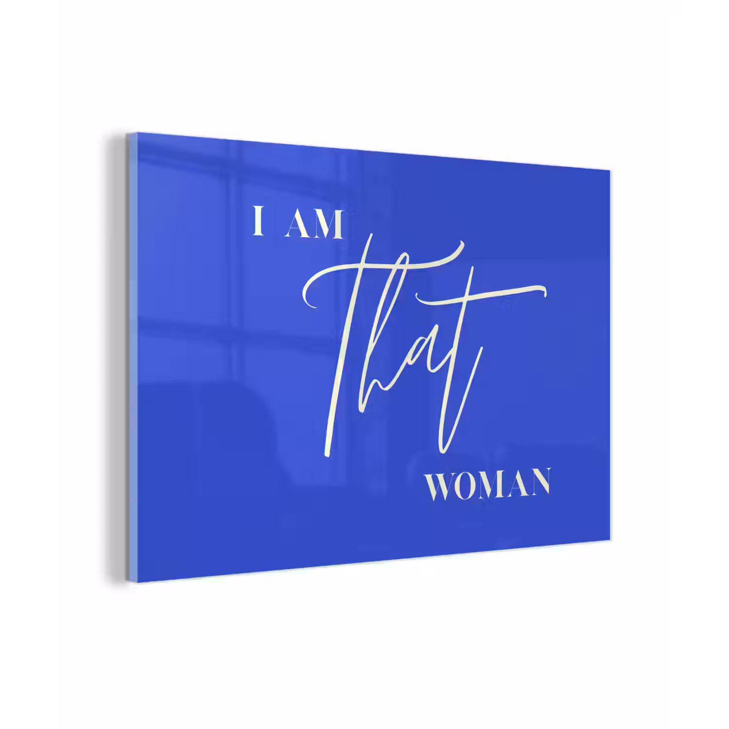 Blauw - I am that woman - Sierlijk - Minimalistisch plexiglas 5mm klein -zzzproduct_nieuw