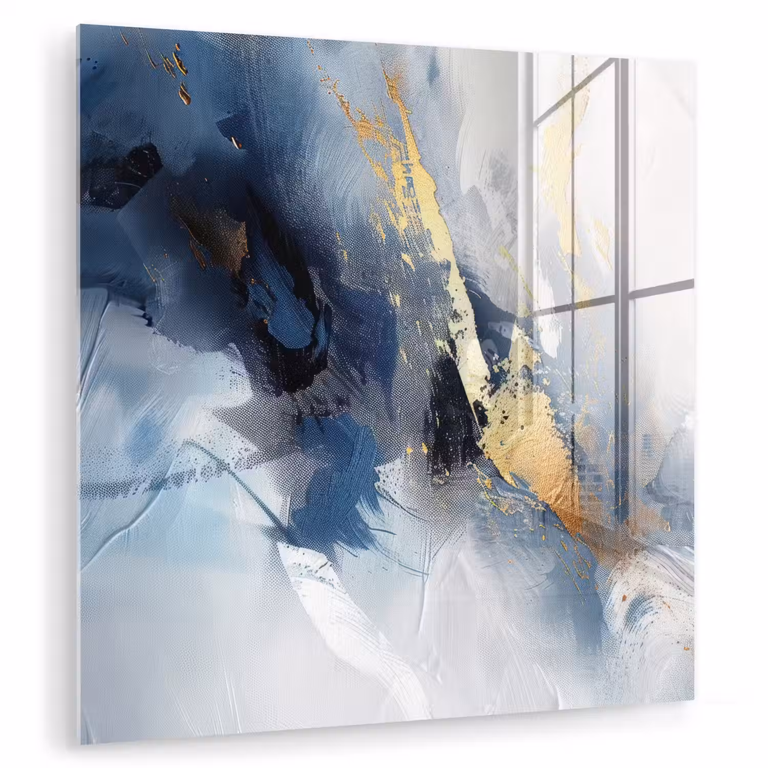 Blauw - Modern - Marmer - Abstract - Goud plexiglas 5mm klein -zzzproduct_nieuw