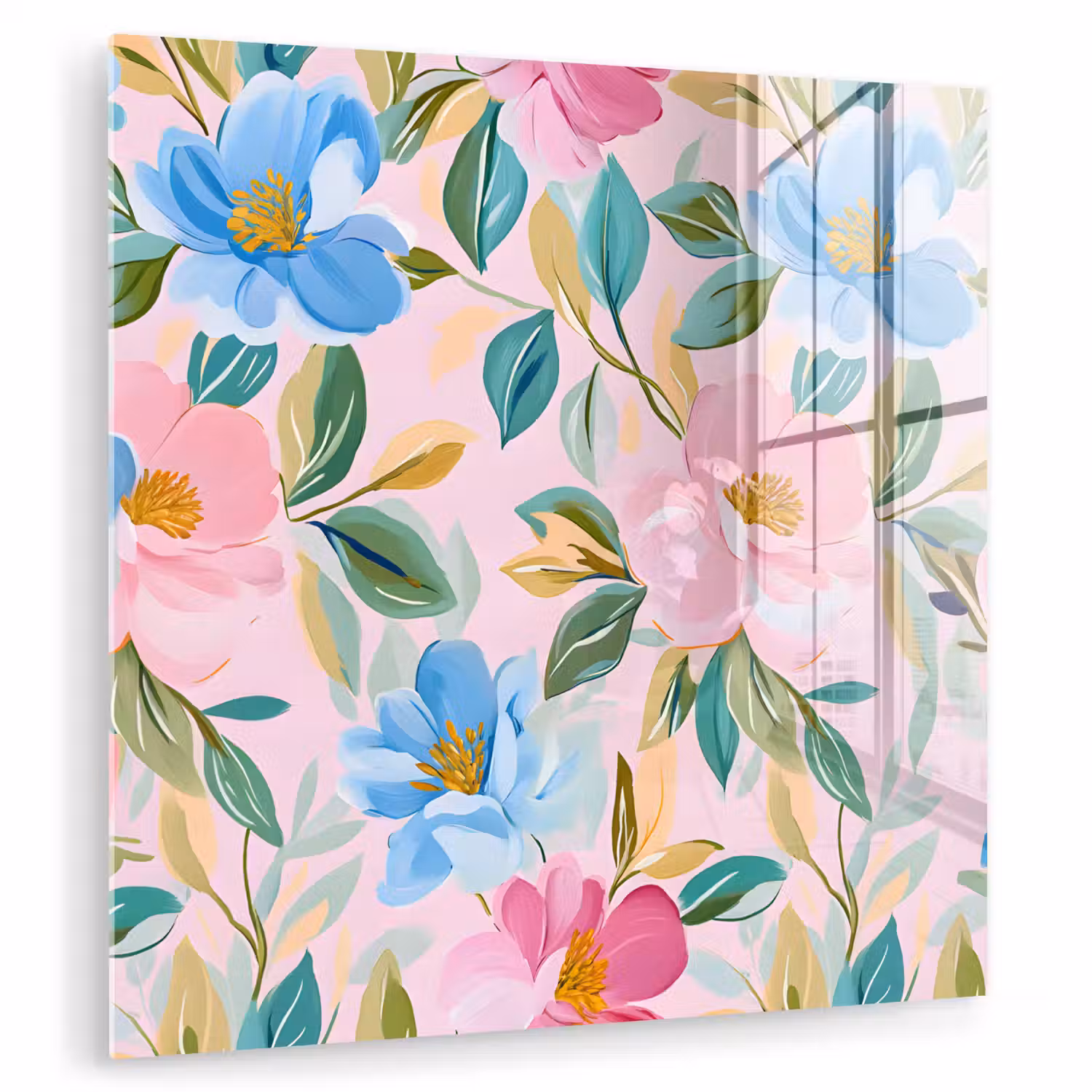 Blauw - Roze - Bloemen plexiglas 5mm klein -zzzproduct_nieuw