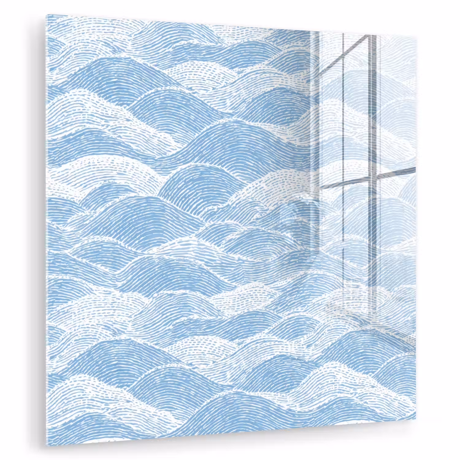 Blauw - Wit - Golven - Getekend plexiglas 5mm klein 11 -zzzproduct_nieuw