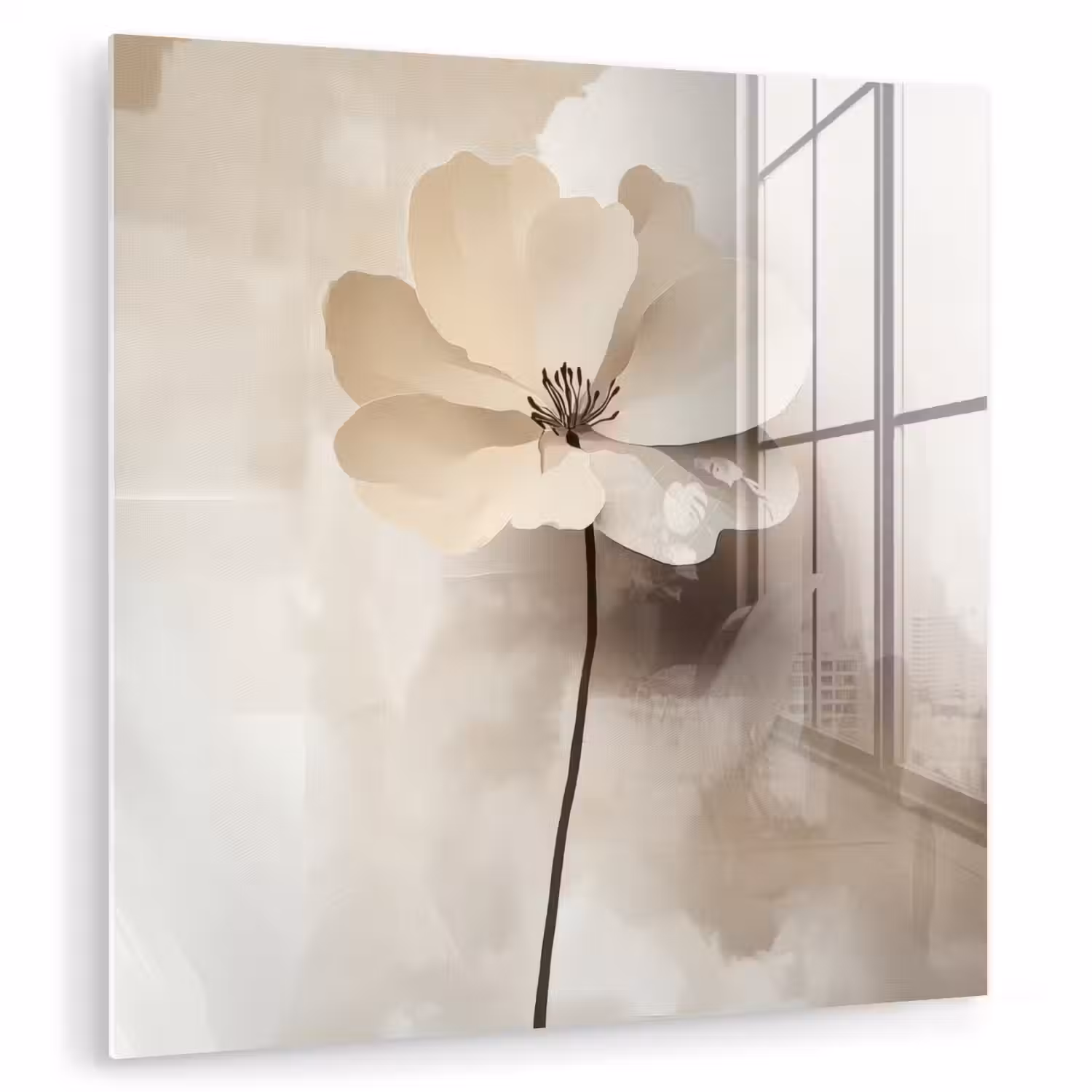 Bloem - Beige - Verf - Schaduw plexiglas 5mm klein -zzzproduct_nieuw