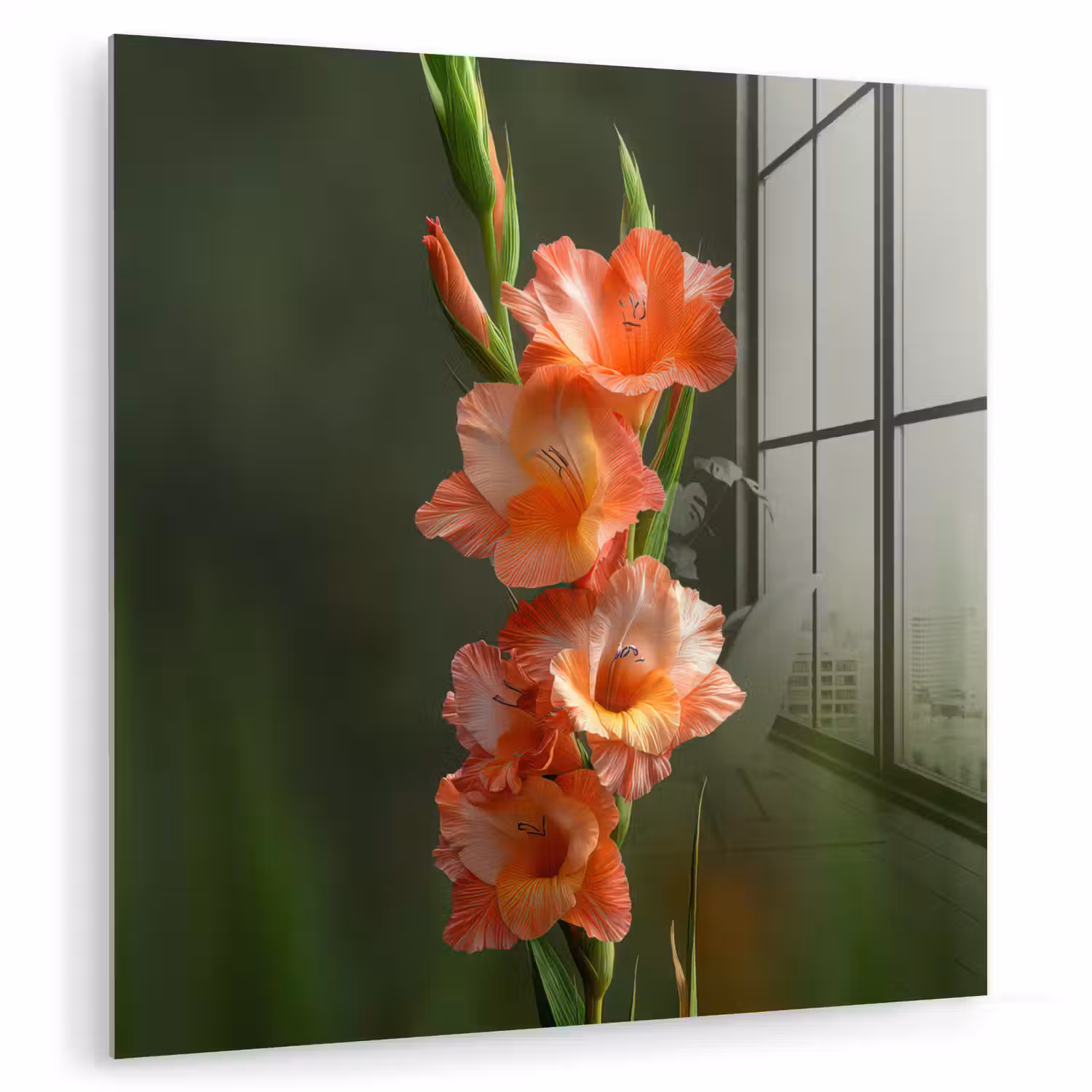 Bloem - Gladiolen - Zalmroze plexiglas 5mm klein -zzzproduct_nieuw