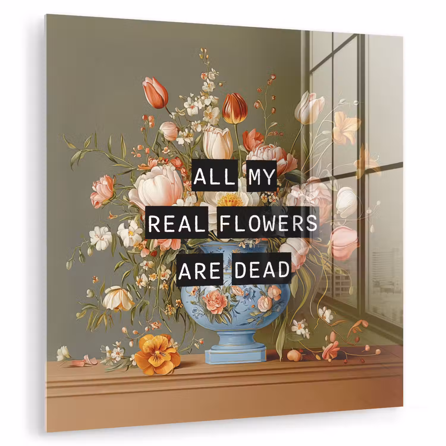 Bloem - Quote - Vintage - Art plexiglas 5mm klein -zzzproduct_nieuw