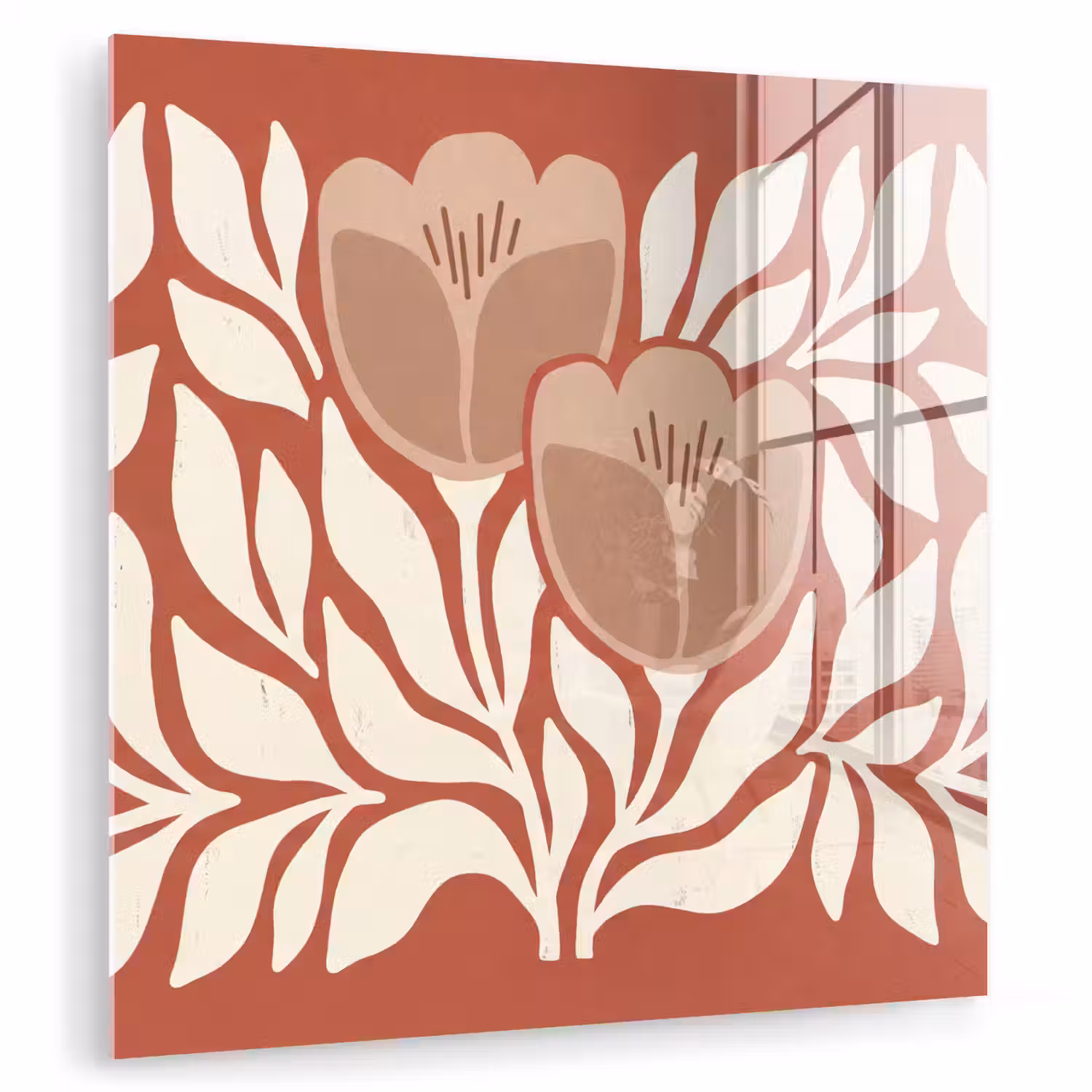 Bloemen - Abstract - Modern - Beige - Natuur plexiglas 5mm klein -zzzproduct_nieuw