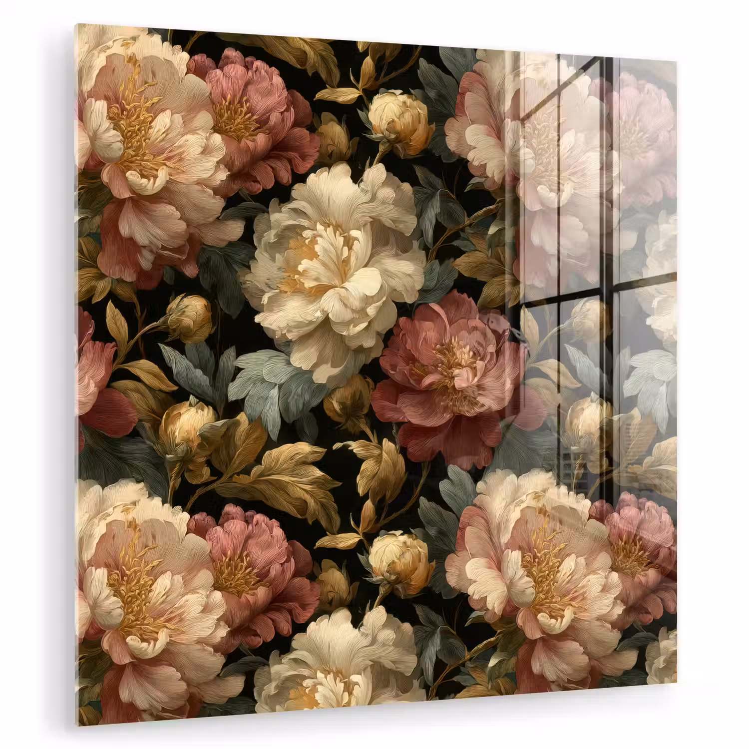 Bloemen - Barok - Patroon - Roze - Crème plexiglas 5mm klein 11 -zzzproduct_nieuw
