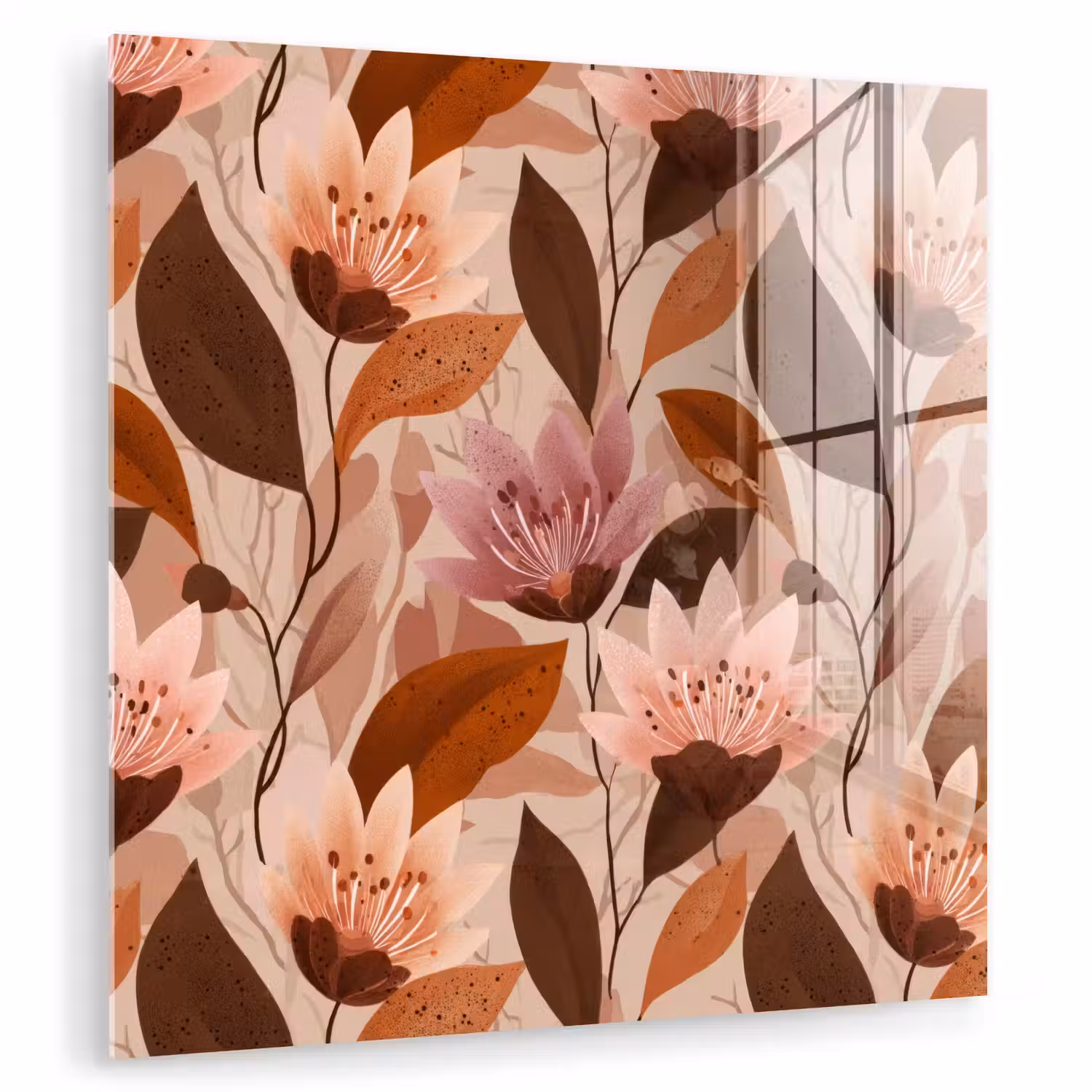 Bloemen - Bladeren - Bruin plexiglas 5mm klein 11 -zzzproduct_nieuw