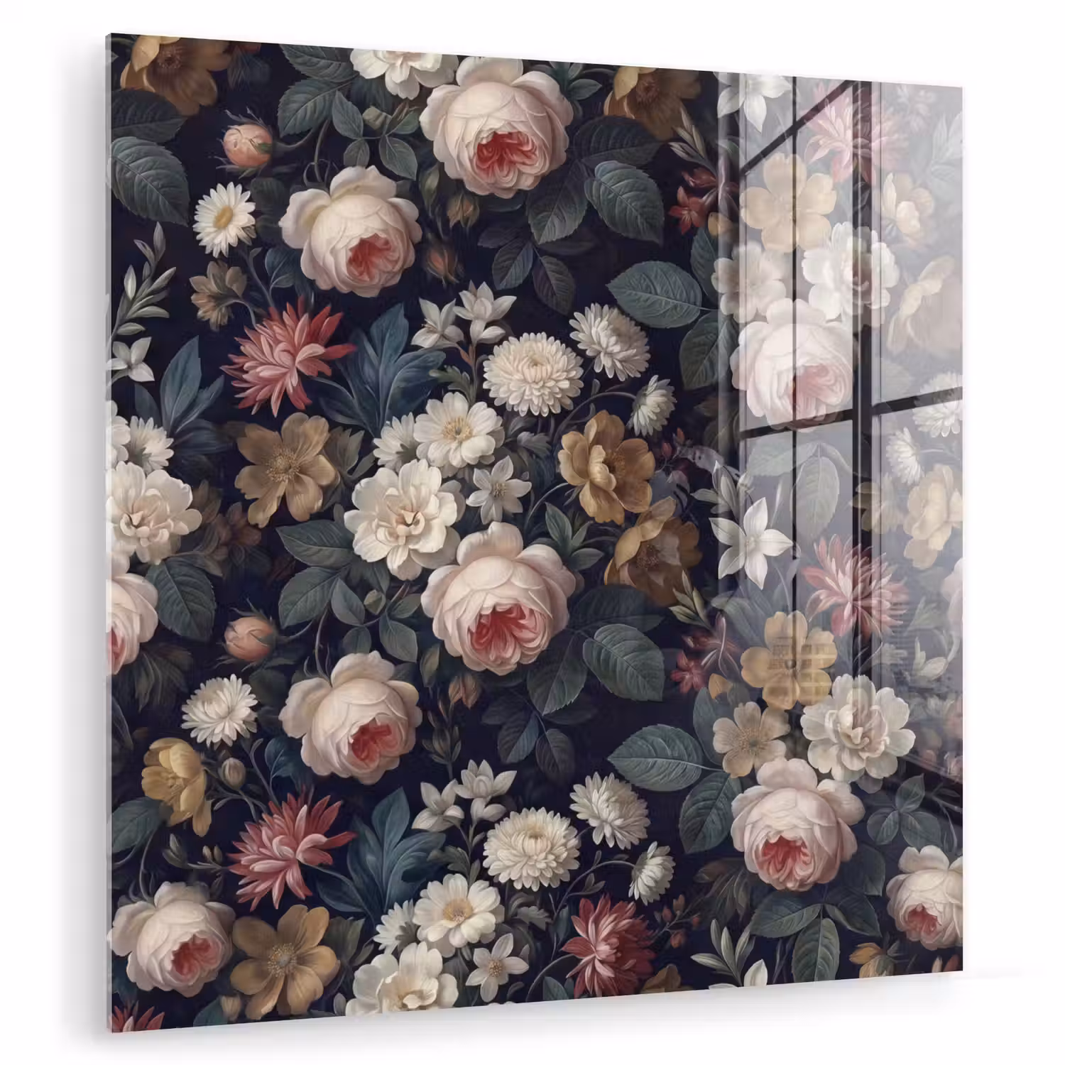 Bloemen - Boeket - Botanisch - Vintage - Donkere achtergrond plexiglas 5mm klein -zzzproduct_nieuw
