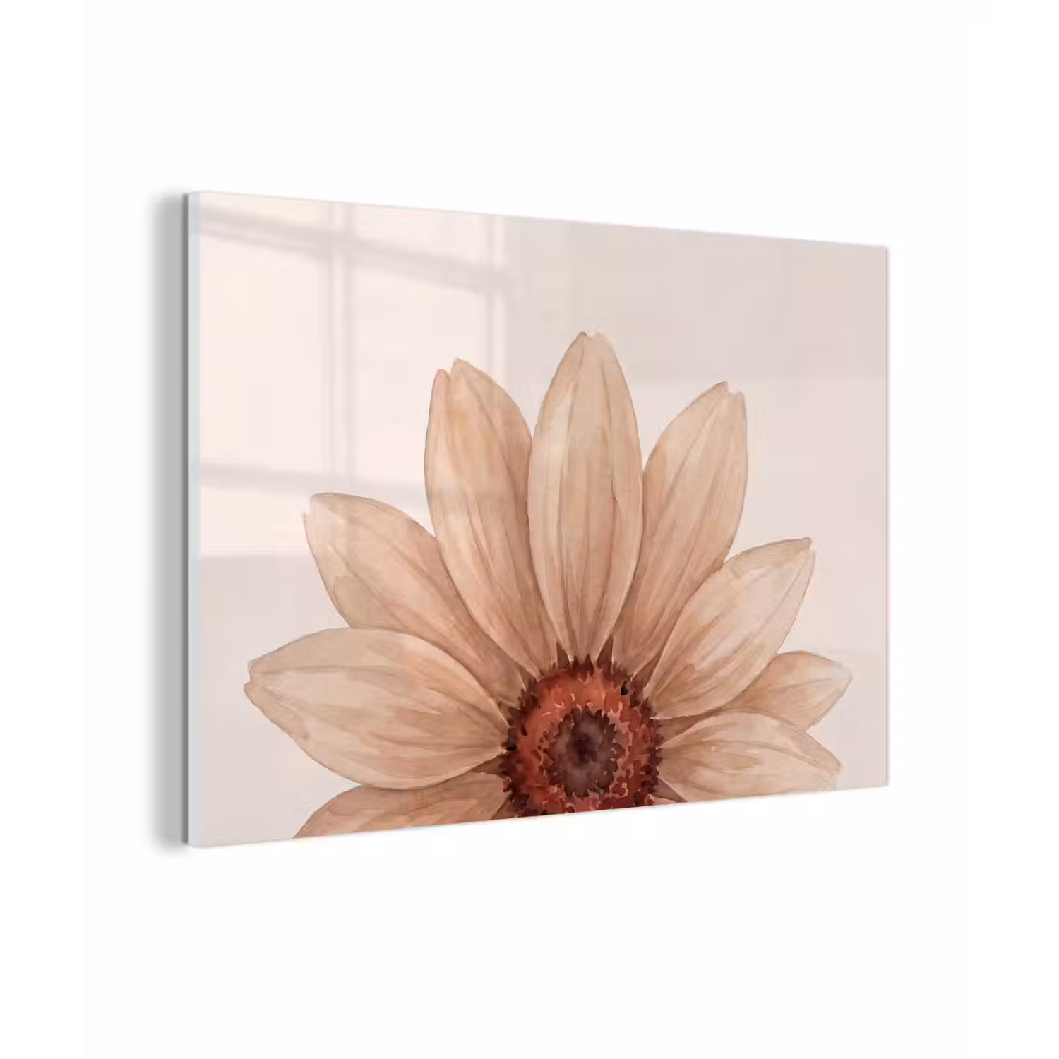 Bloemen - Bloemblad - Natuur - Aquarel - Beige plexiglas 5mm klein -zzzproduct_nieuw