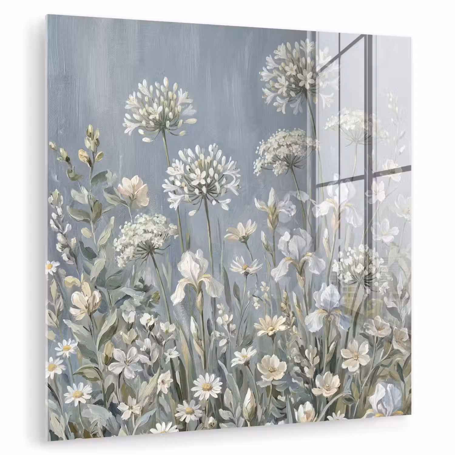Bloemen - Botanisch - Blauw plexiglas 5mm klein -zzzproduct_nieuw
