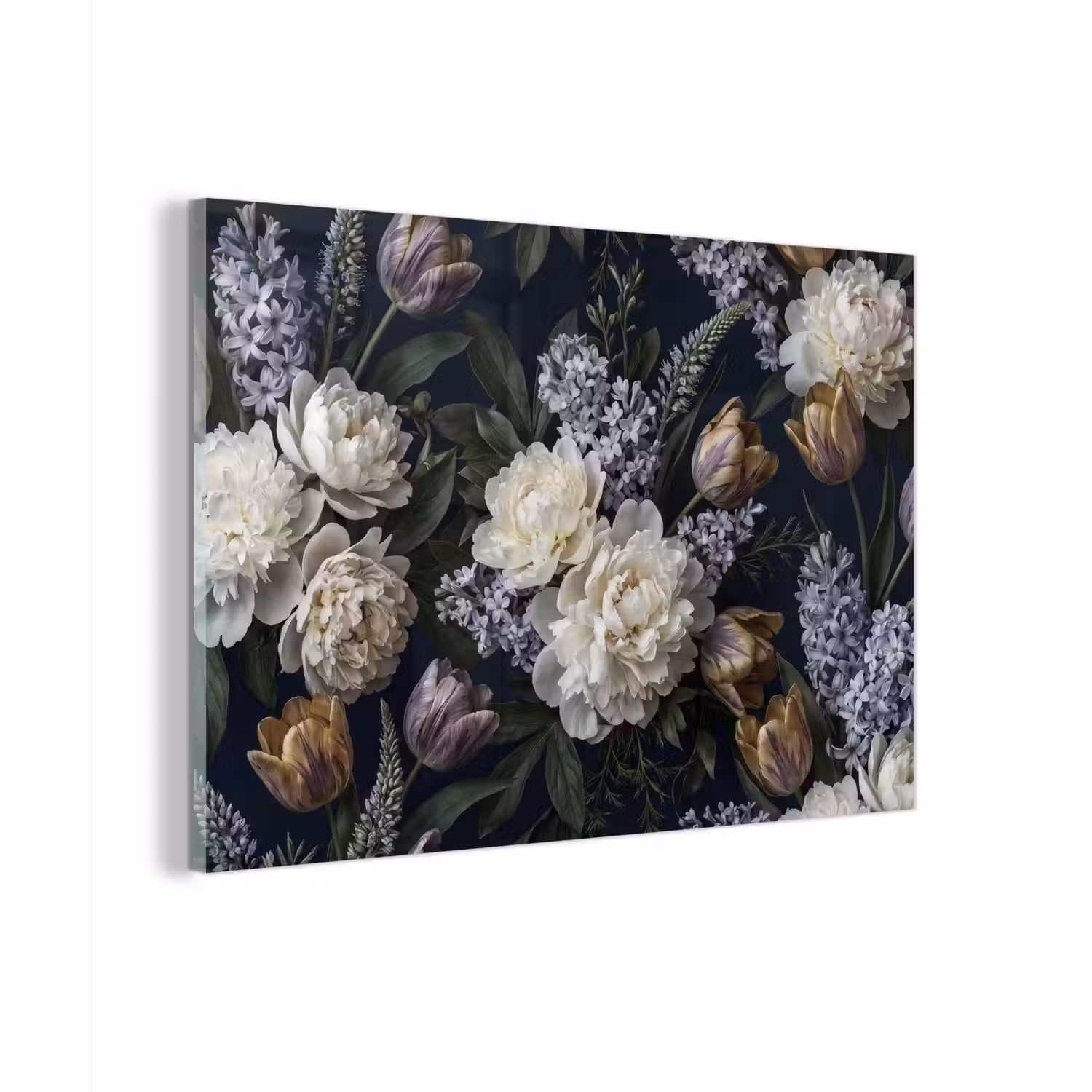 Bloemen - Donker - Elegant - Natuur - Wit plexiglas 5mm klein -zzzproduct_nieuw