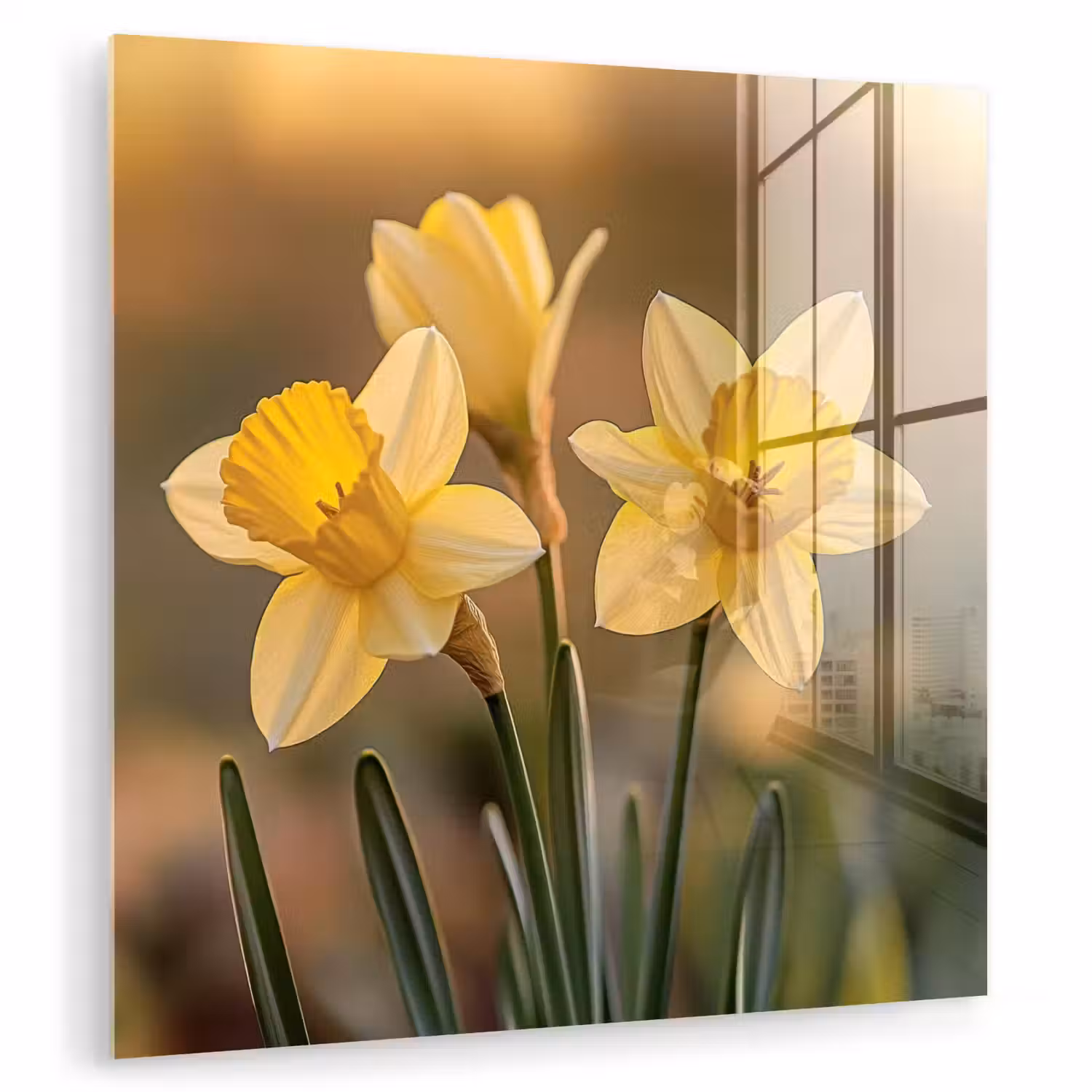 Bloemen - Geel - Wazig plexiglas 5mm klein -zzzproduct_nieuw