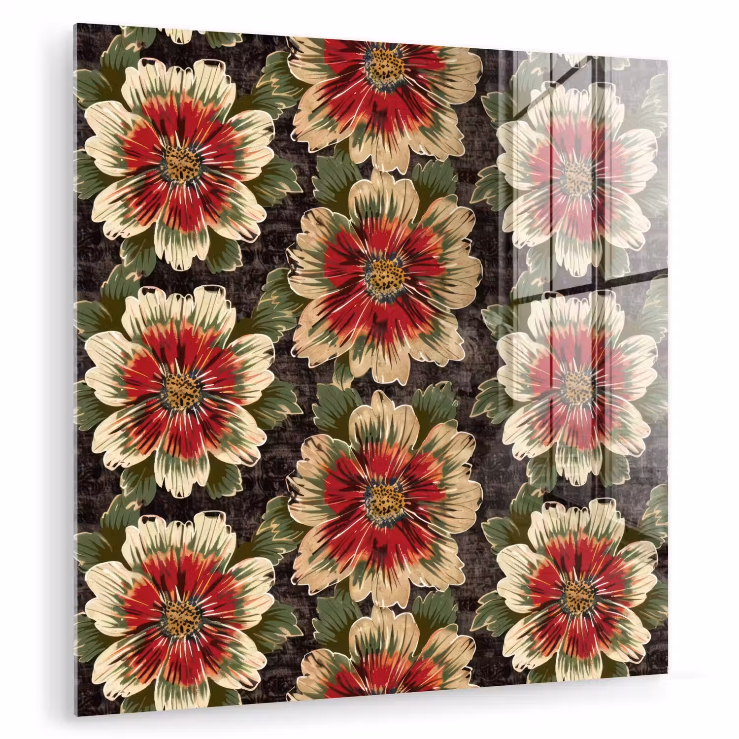 Bloemen - Klassiek - Patroon - Rood plexiglas 5mm klein 11 -zzzproduct_nieuw